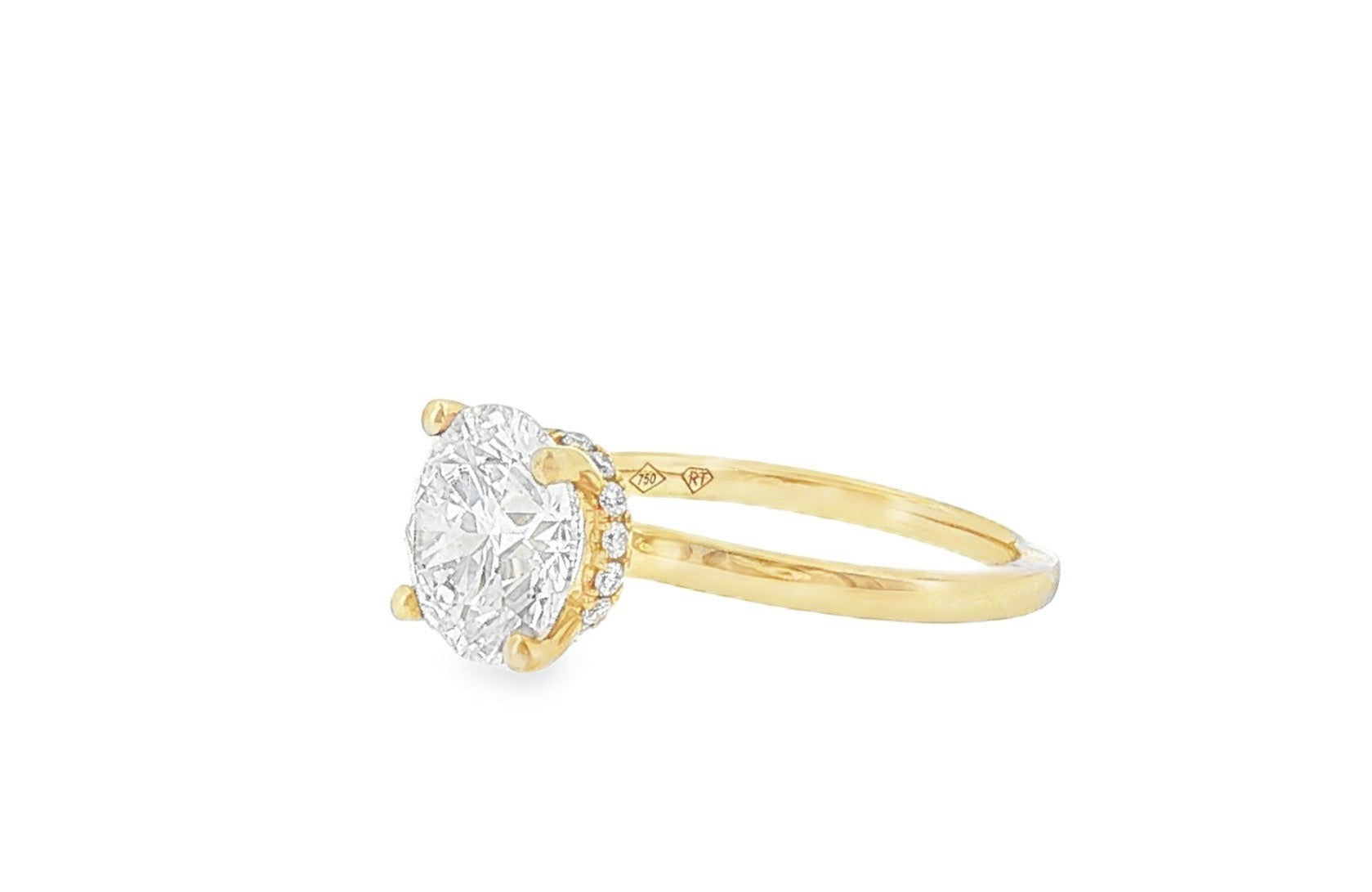 Round Brilliant Lab Diamond Engagement Ring with Hidden Halo-Bijoux Village Fine Jewellers