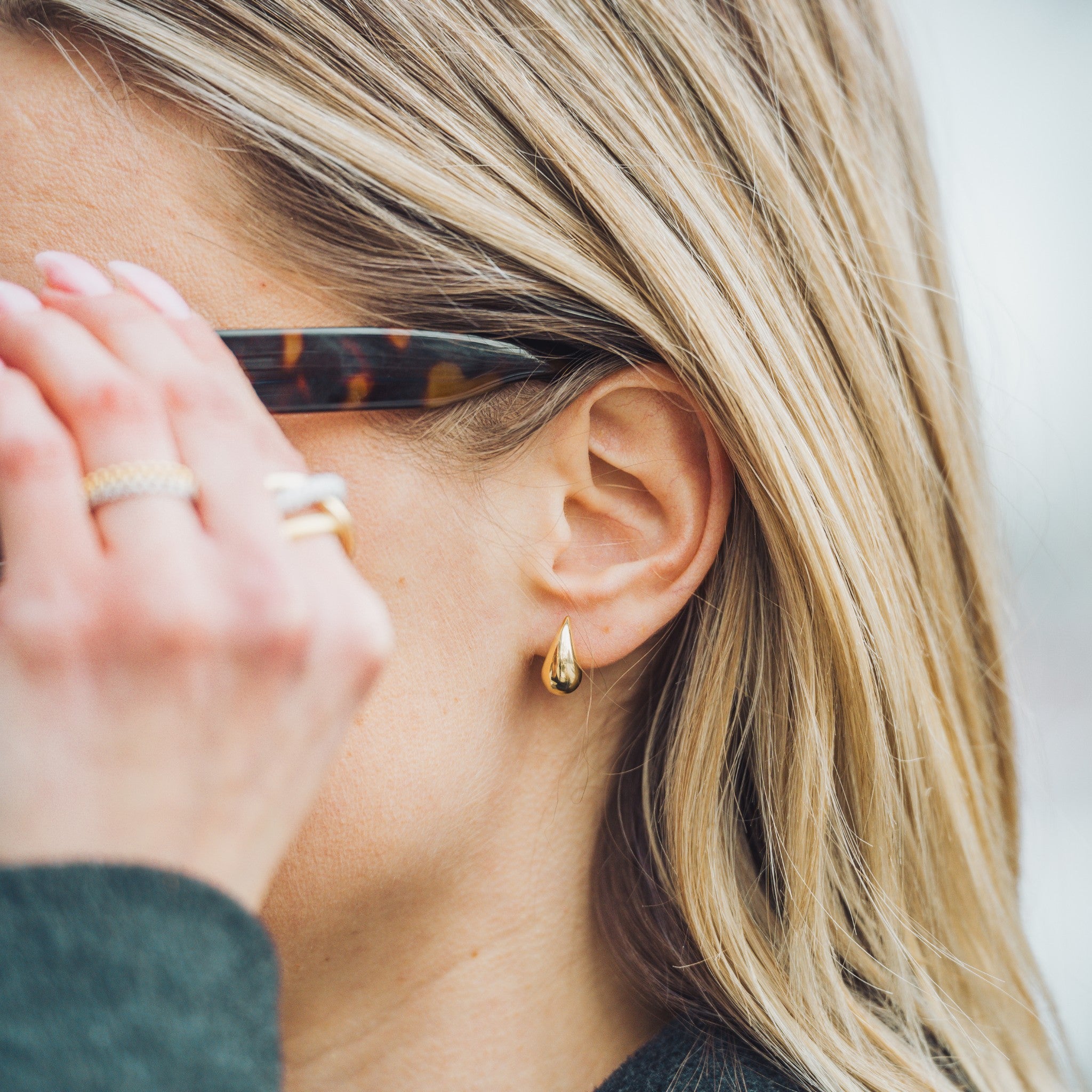Mini Teardrop Stud Earrings-Bijoux Village Fine Jewellers