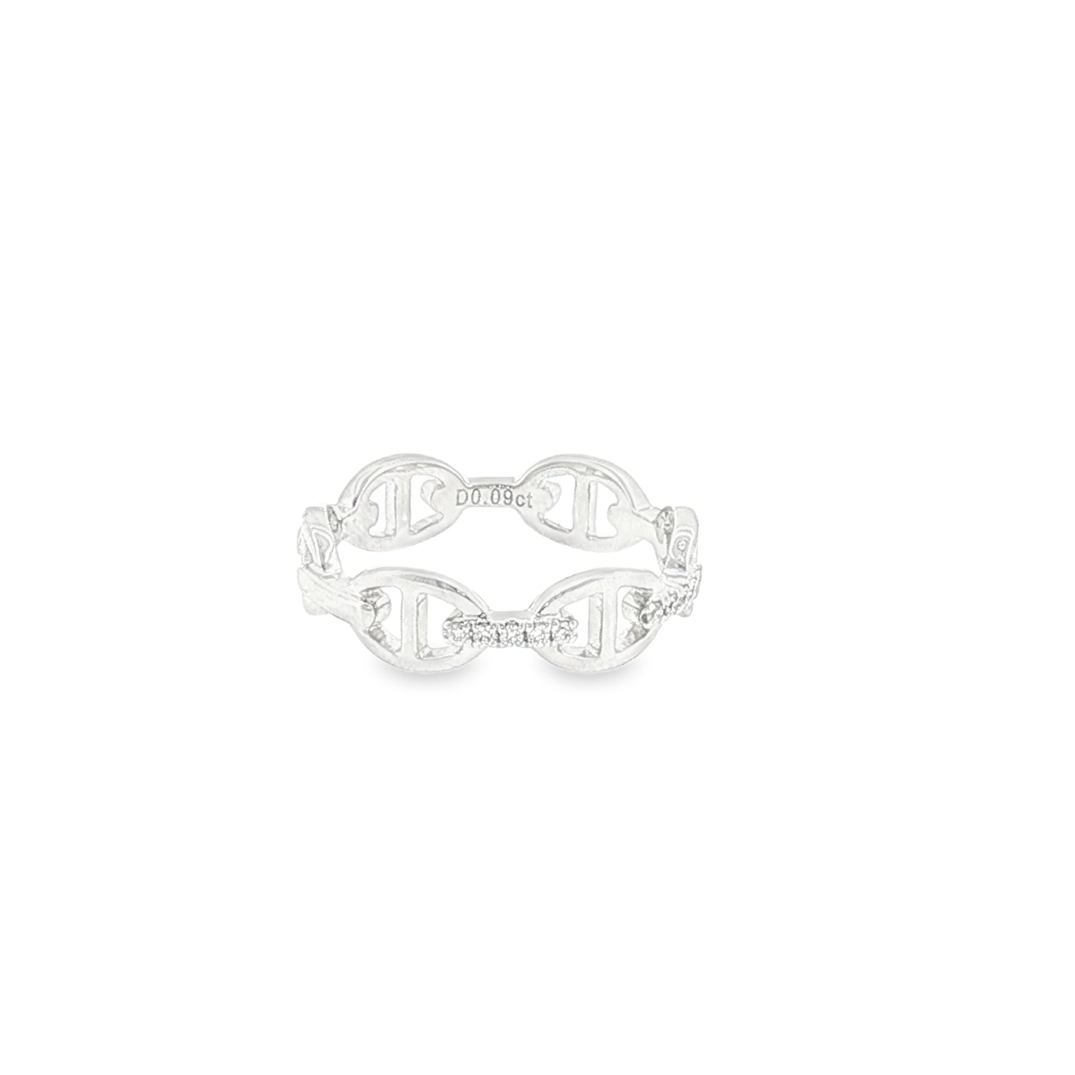 18K Gold Diamond Bit-Link Ring