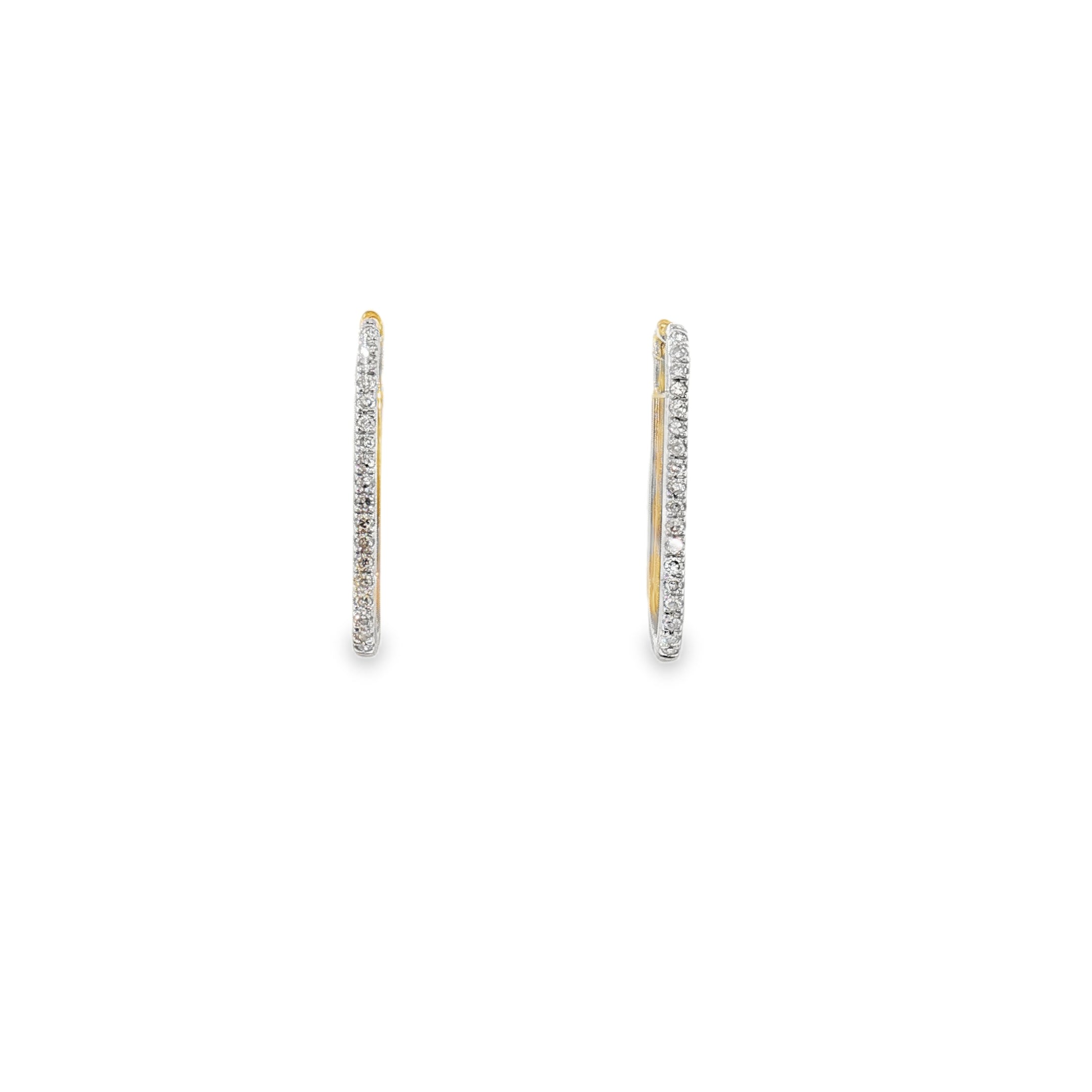 Sleek Diamond Huggie Hoops-10 Karat-Bijoux Village Fine Jewellers