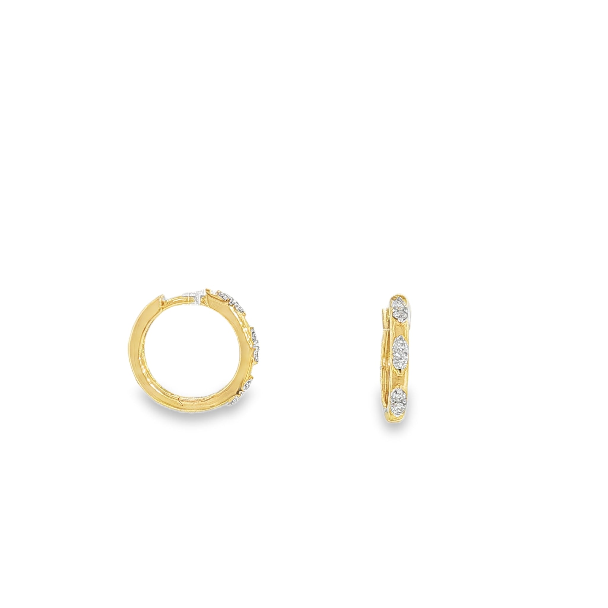 Diamond Accent Huggie Hoop Earrings-Bijoux Village Fine Jewellers