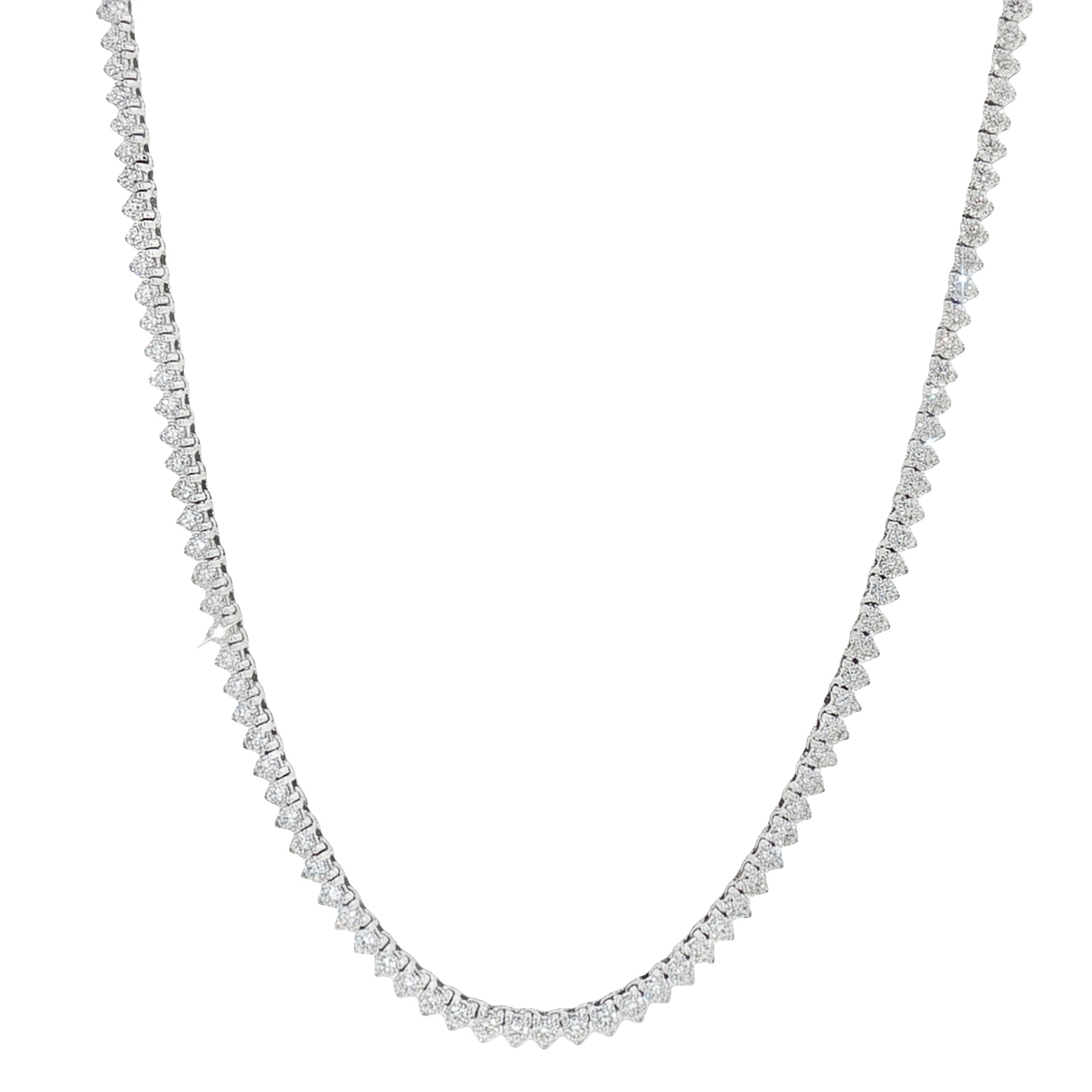 Classic Diamond Tennis Necklace – 14K White Gold, 8.42 CT-Bijoux Village Fine Jewellers