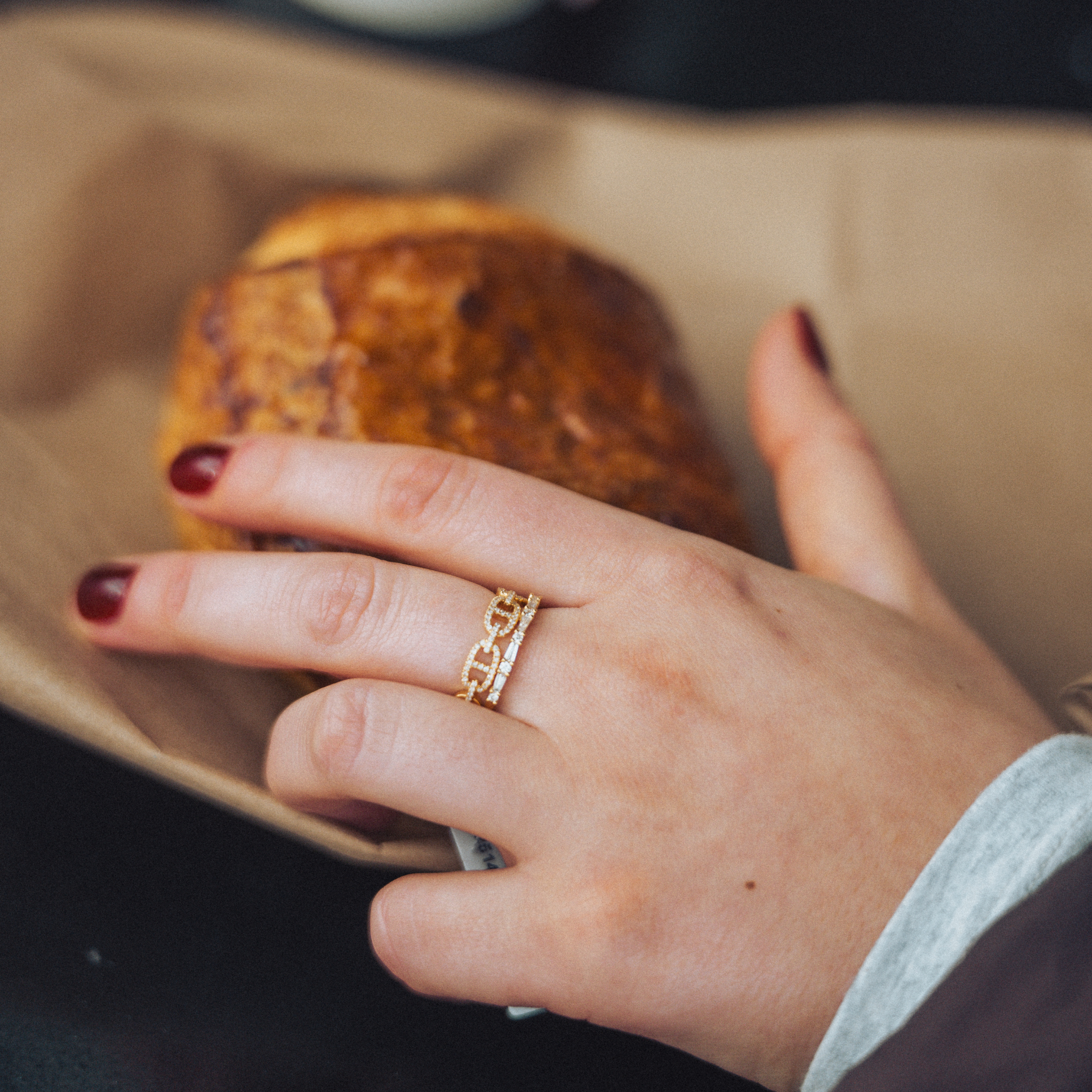 Yellow Gold Diamond Link Band-18 Karat-Bijoux Village Fine Jewellers