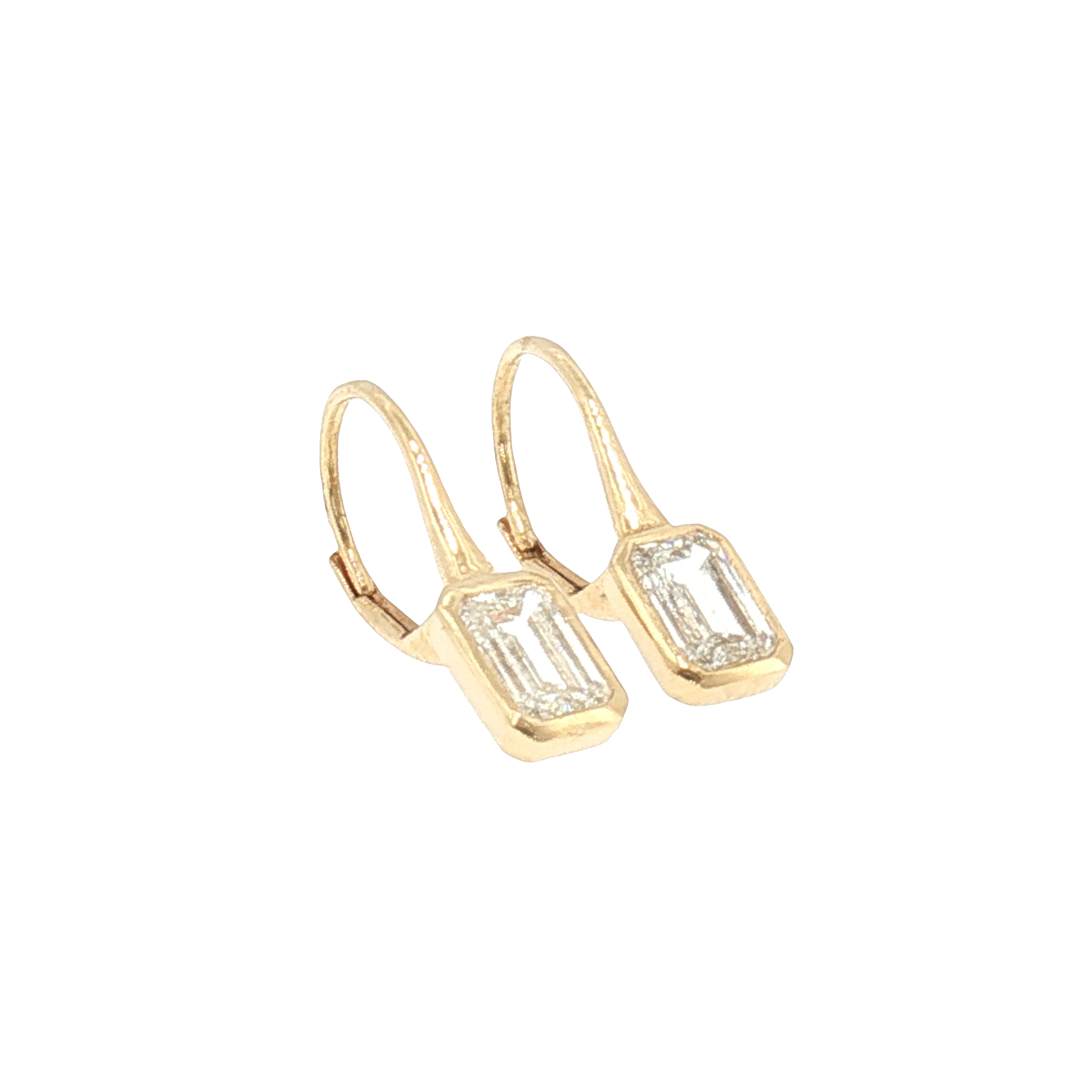 Emerald-Cut Diamond Drop Earrings-Diamond Earrings-Bijoux Village Fine Jewellers