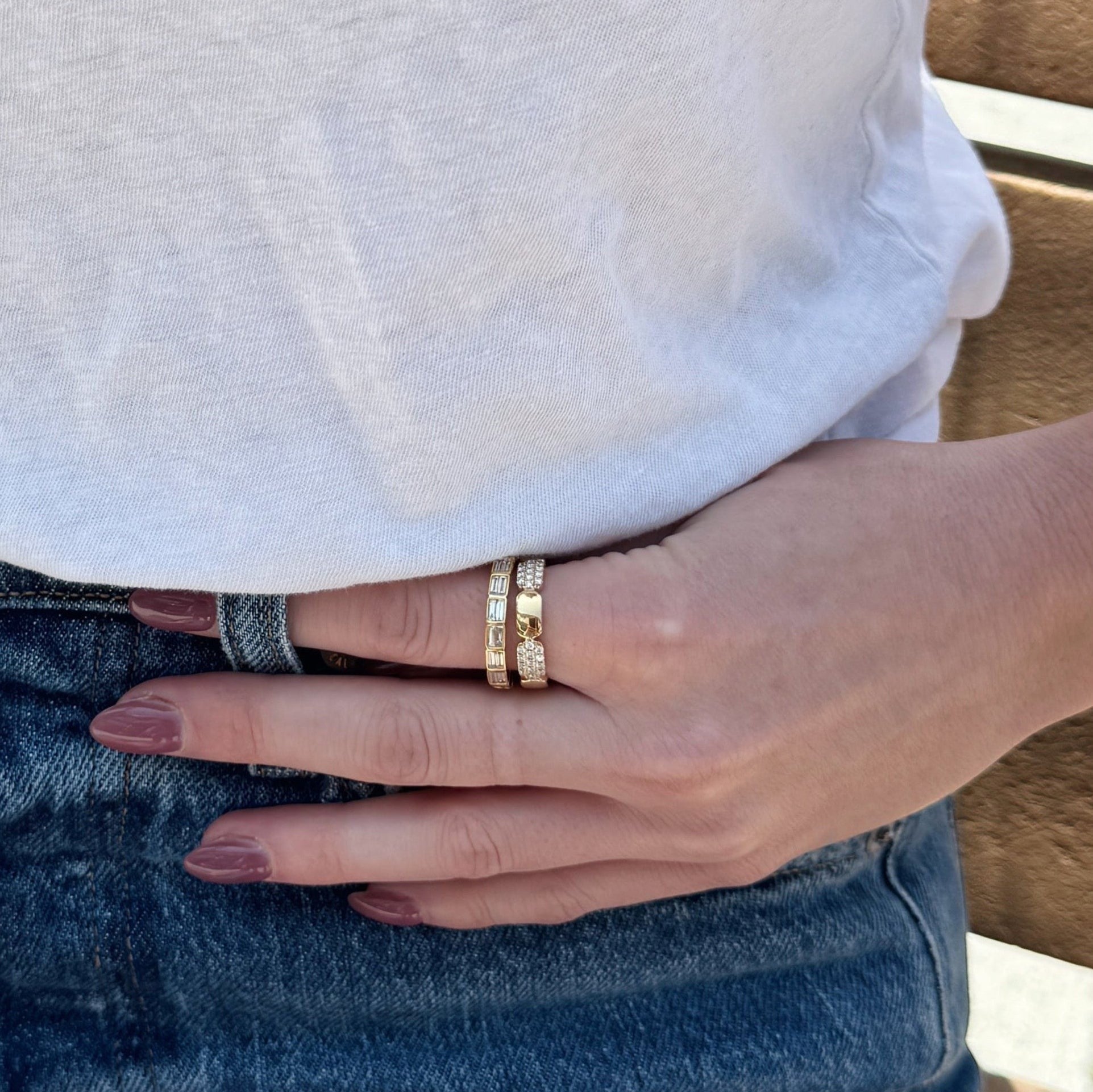 18K Gold Pavé Link Ring-Bijoux Village Fine Jewellers