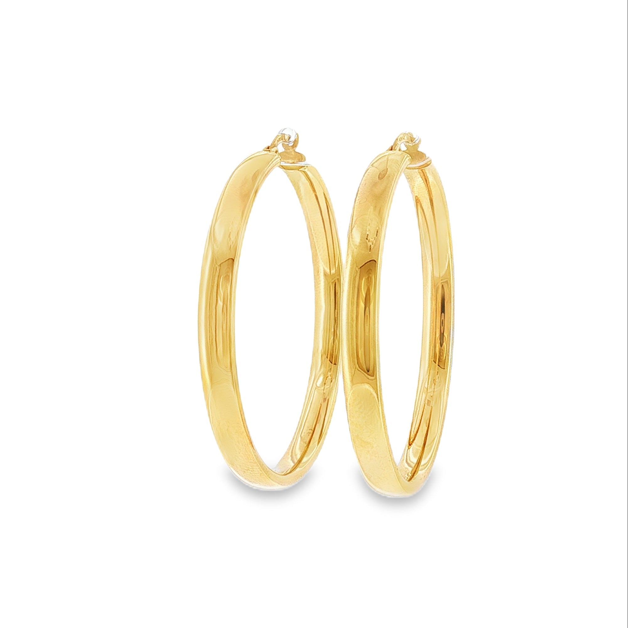 Bold 14K Yellow Gold Polished Hoop Earrings-Bijoux Village Fine Jewellers