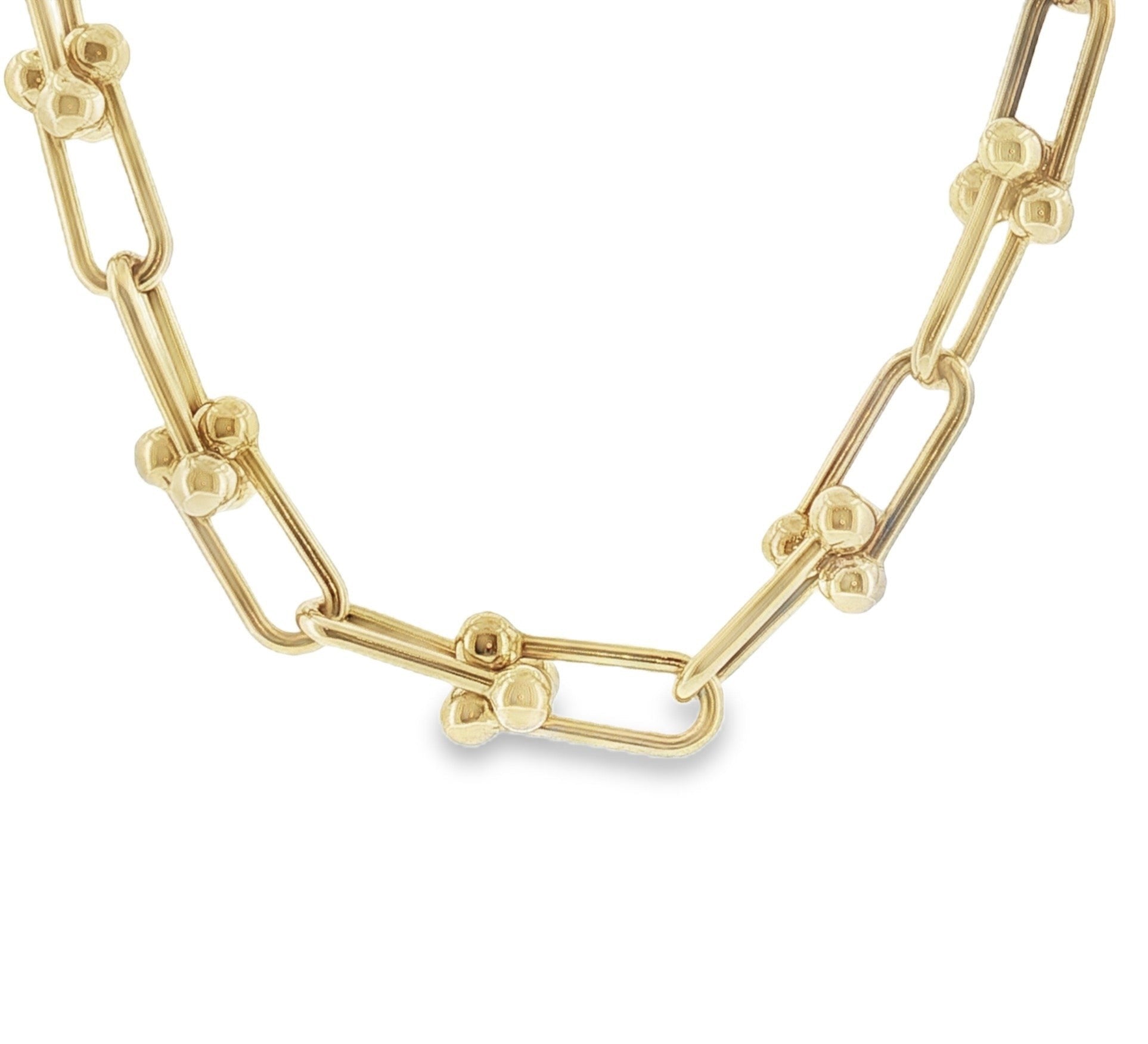 Bold Link & Bead Necklace