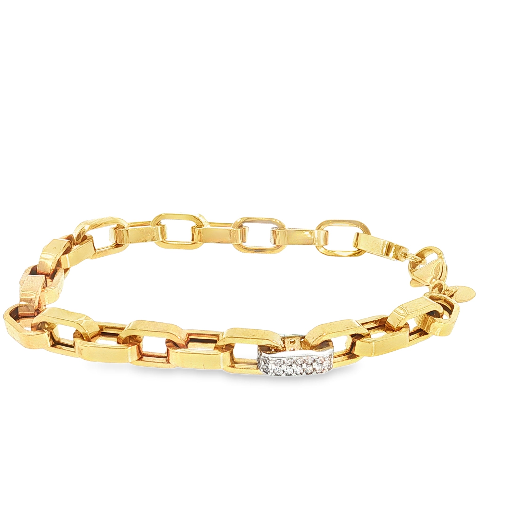 Aurum Link Bracelet with Cubic Accent-Bijoux Village Fine Jewellers