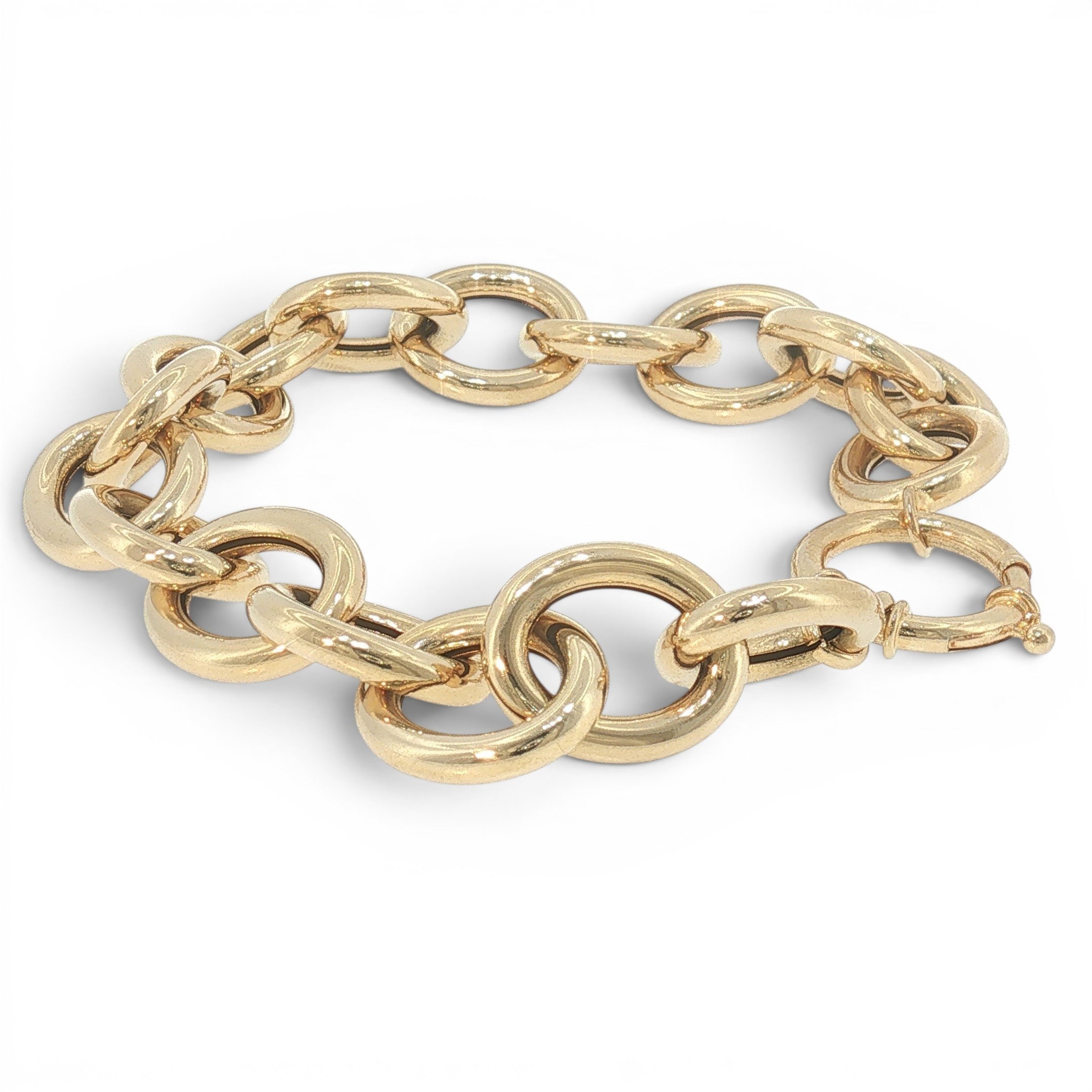 14K Yellow Gold Oval Link Bracelet-Bijoux Village Fine Jewellers