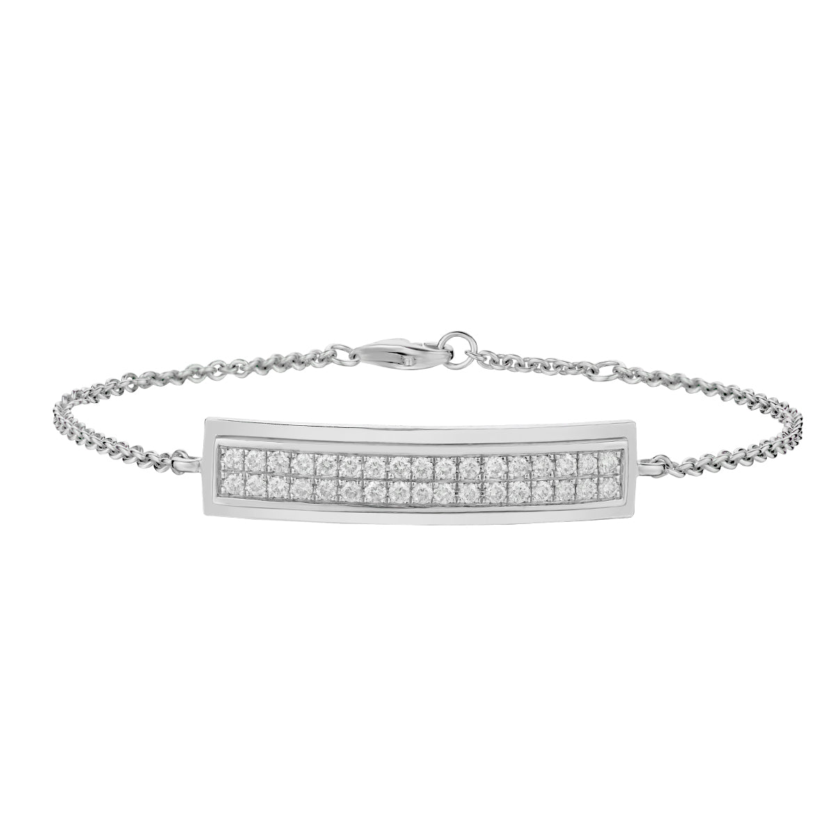 White Gold Diamond Bar Bracelet-Bijoux Village Fine Jewellers