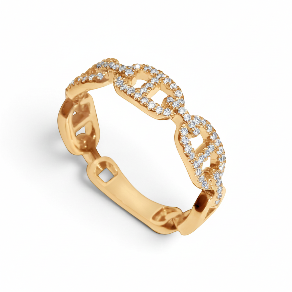Yellow Gold Diamond Link Band-18 Karat-Bijoux Village Fine Jewellers