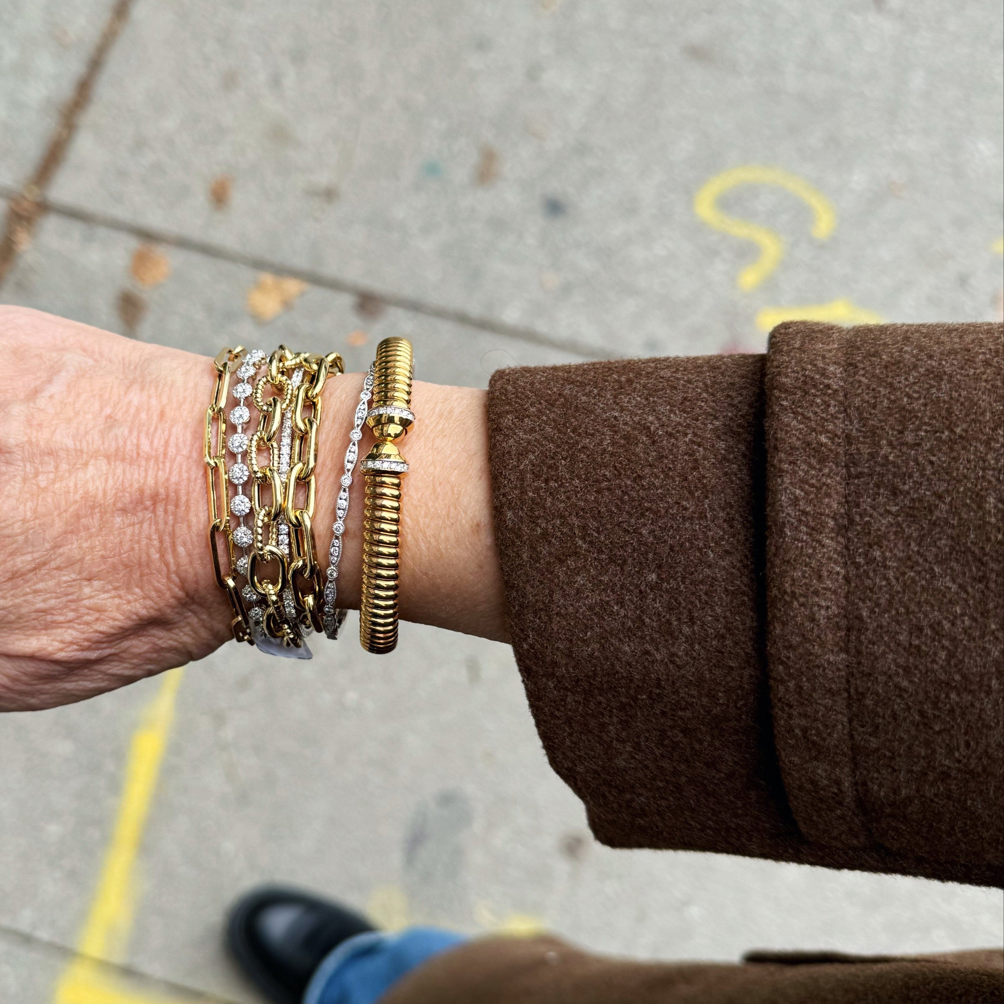 Diamond Cluster Tennis Bracelet-Diamond-Bijoux Village Fine Jewellers