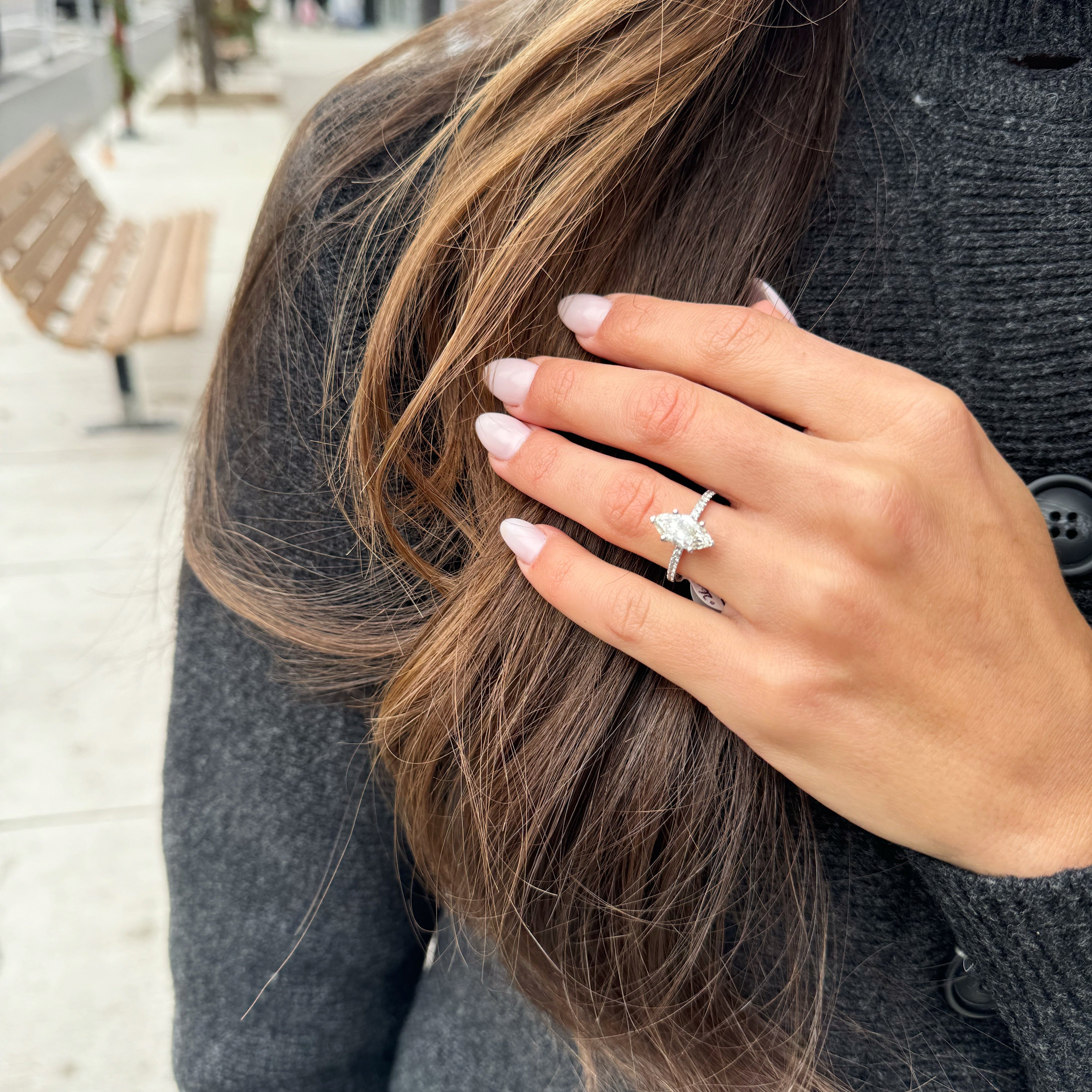 Marquise Elegance Diamond Engagement Ring-Diamond-Bijoux Village Fine Jewellers