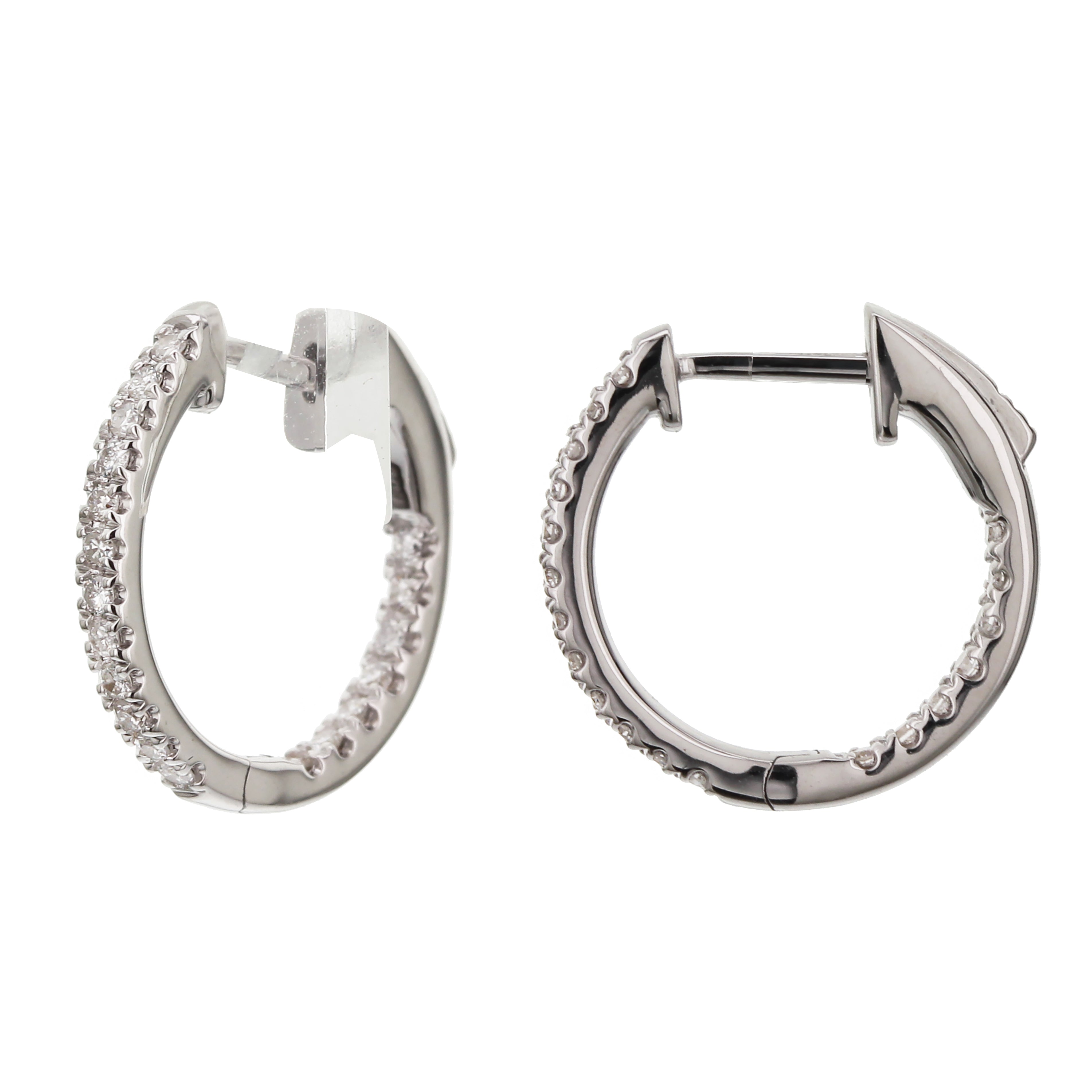 0.25 CT Diamond Hoop Earrings-Bijoux Village Fine Jewellers