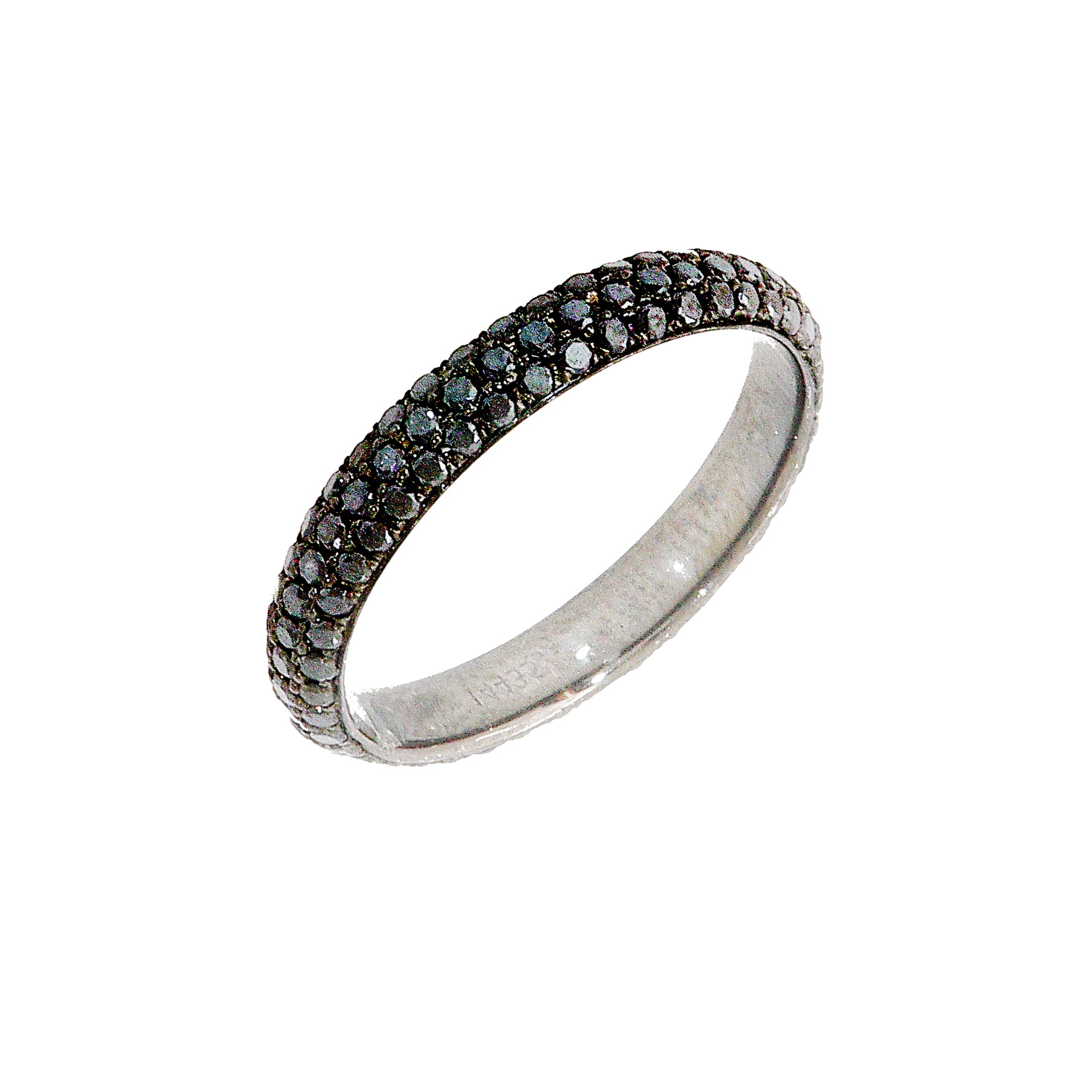Black Diamond Pavé Band-White Gold-Bijoux Village Fine Jewellers