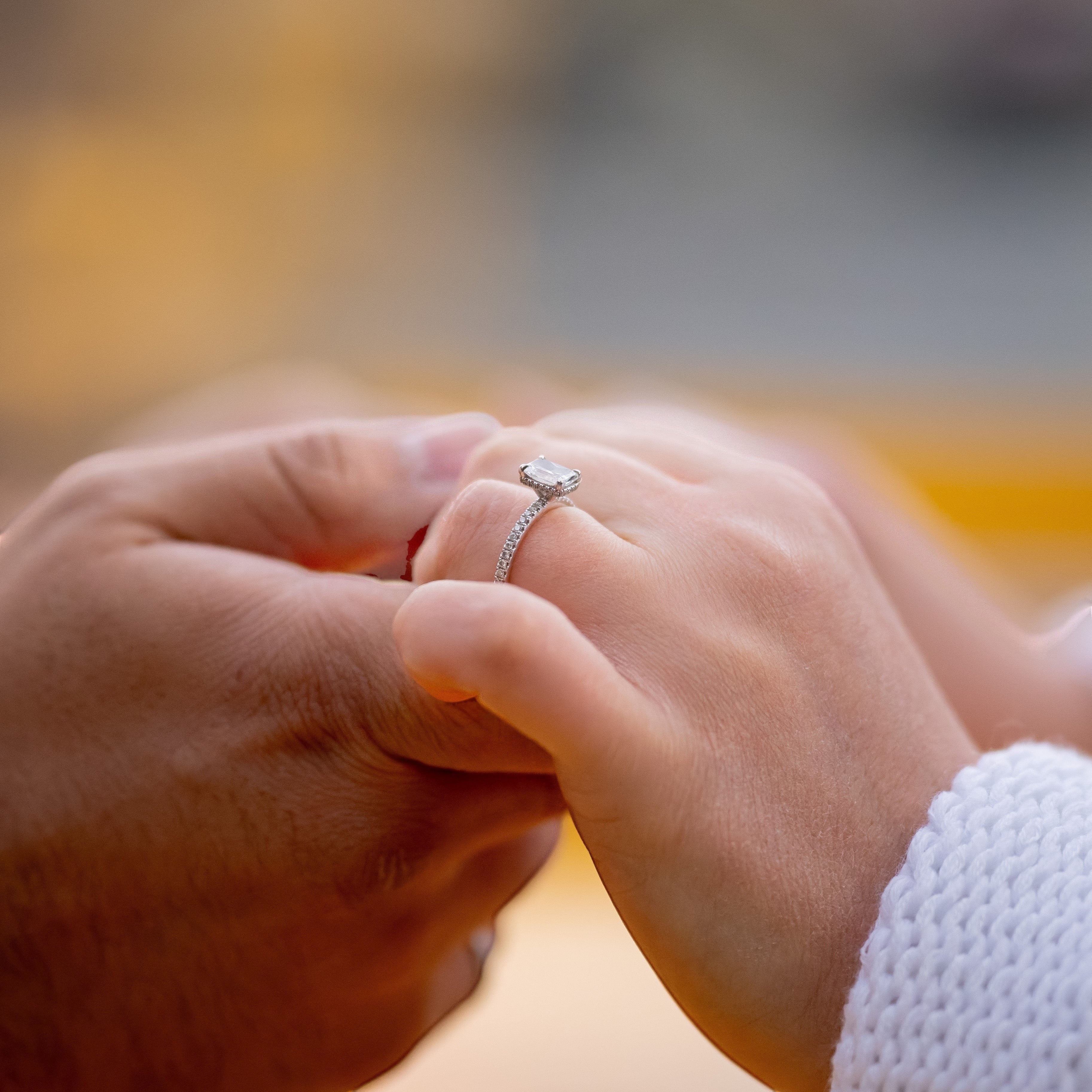 Radiant Cut Hidden Halo Diamond Engagement Ring-Bijoux Village Fine Jewellers