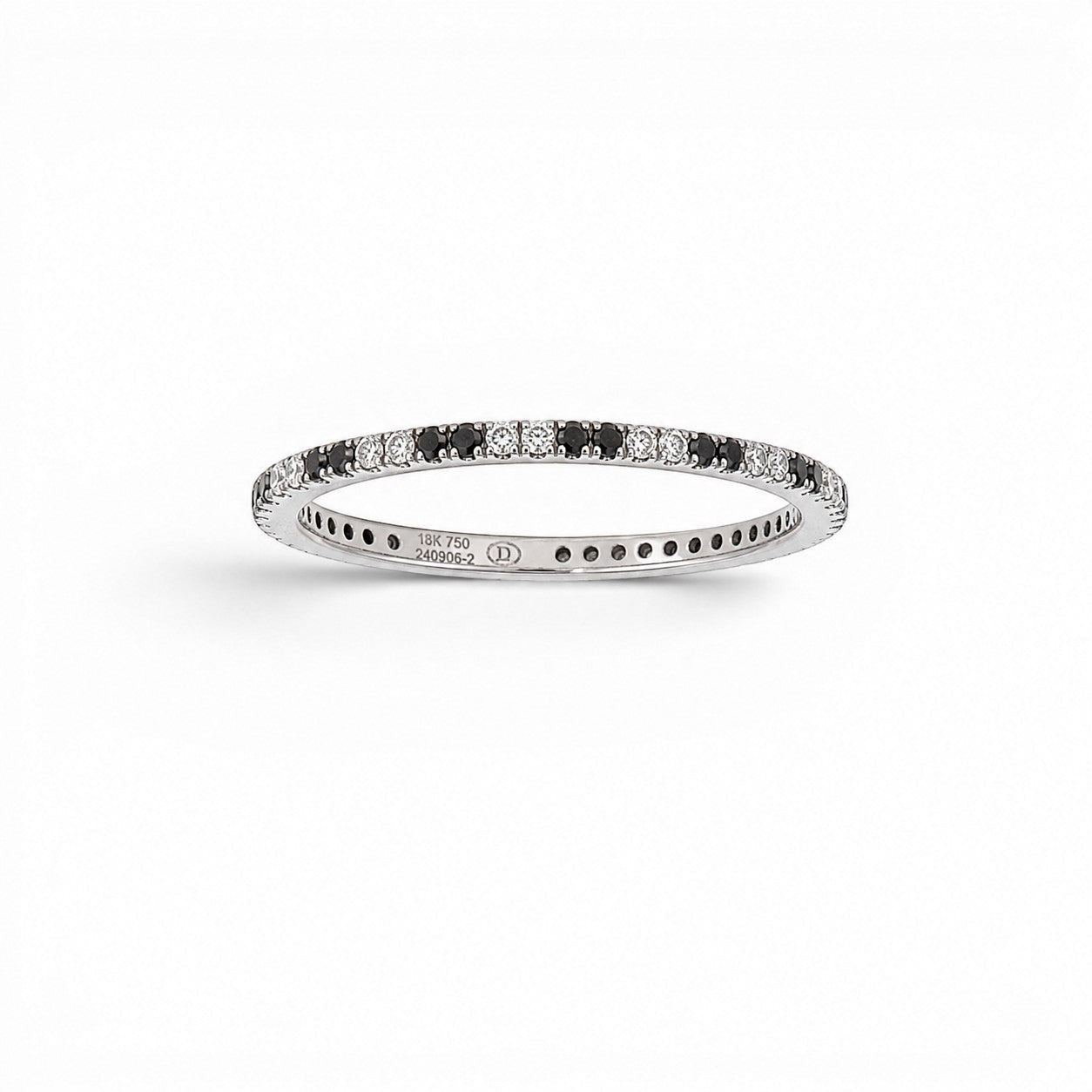 18K White Gold Black & White Diamond Eternity Band