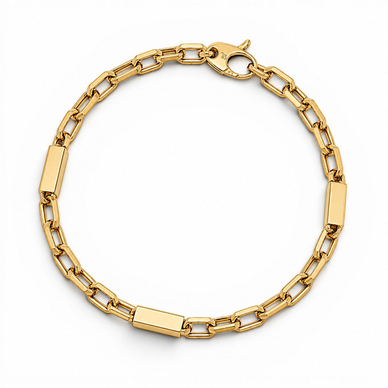14K Yellow Gold Italian Bar Link Bracelet-14 Karat-Bijoux Village Fine Jewellers