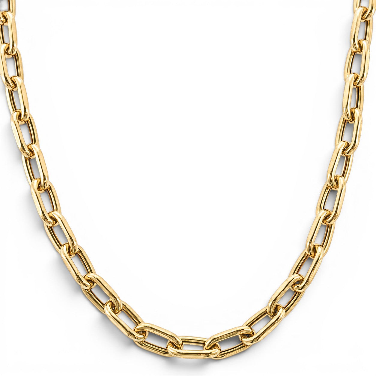 14K Yellow Gold Italian Oval Link Necklace-14 Karat-Bijoux Village Fine Jewellers