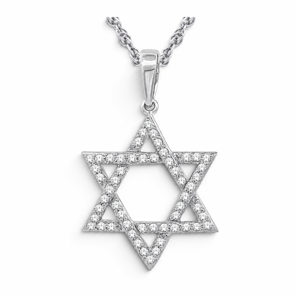 Diamond Star of David Pendant in Yellow Gold-Bijoux Village Fine Jewellers