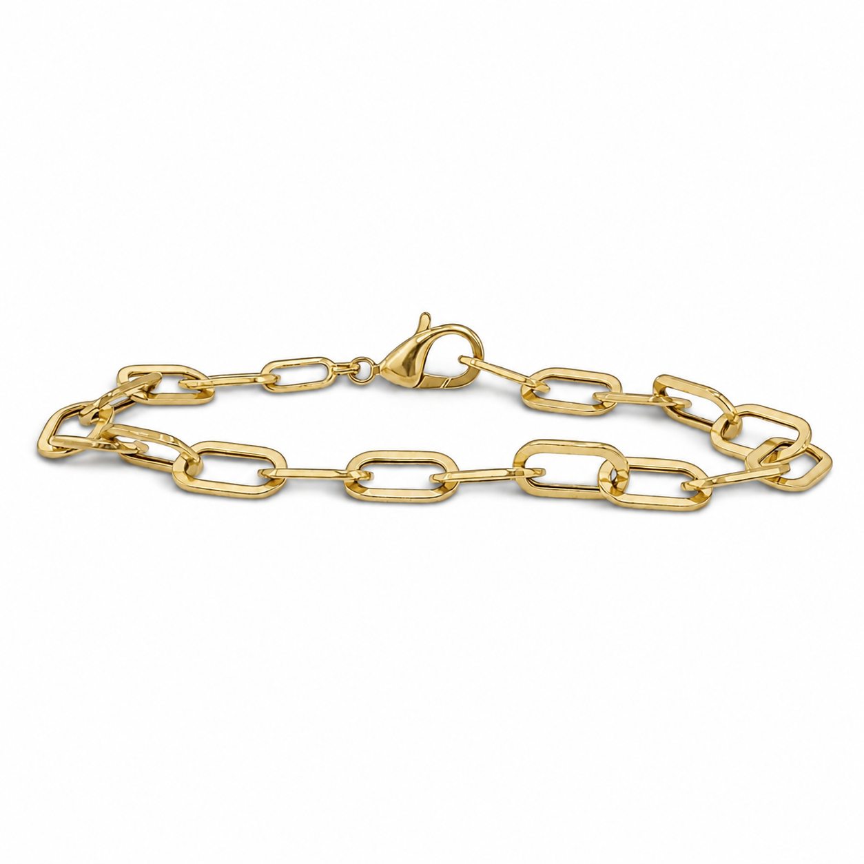 14K Yellow Gold Italian Paperclip Link Bracelet-Bijoux Village Fine Jewellers