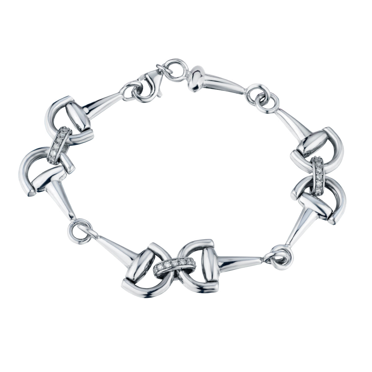 Diamond Buckle Link Bracelet-Bijoux Village Fine Jewellers