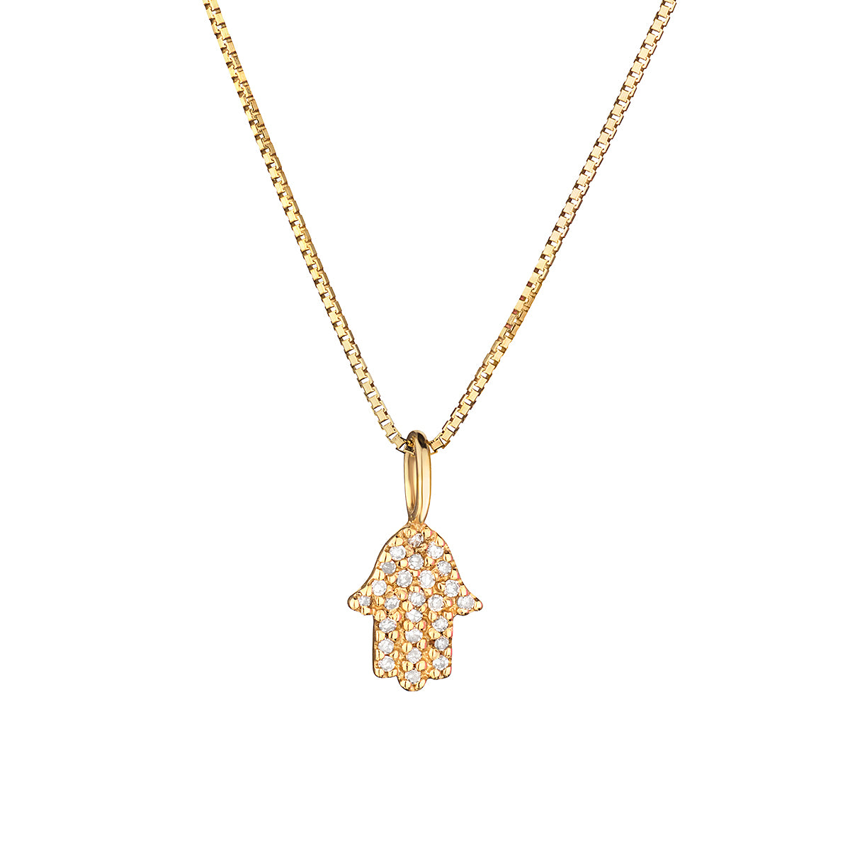 Diamond Hamsa Pendant Necklace-Bijoux Village Fine Jewellers