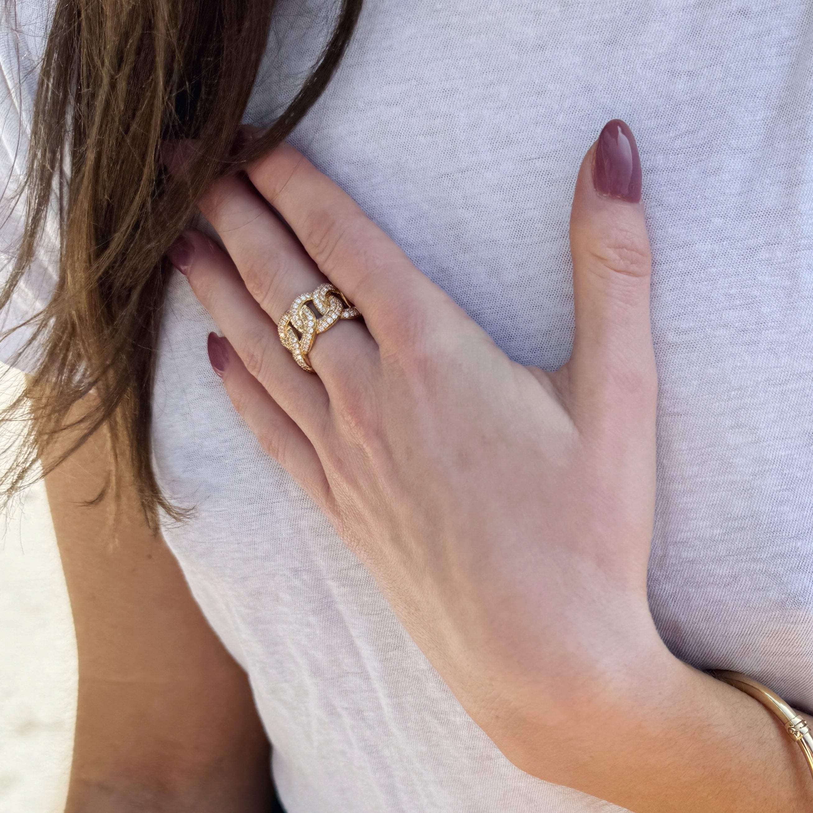 Diamond Link Statement Ring-Bijoux Village Fine Jewellers