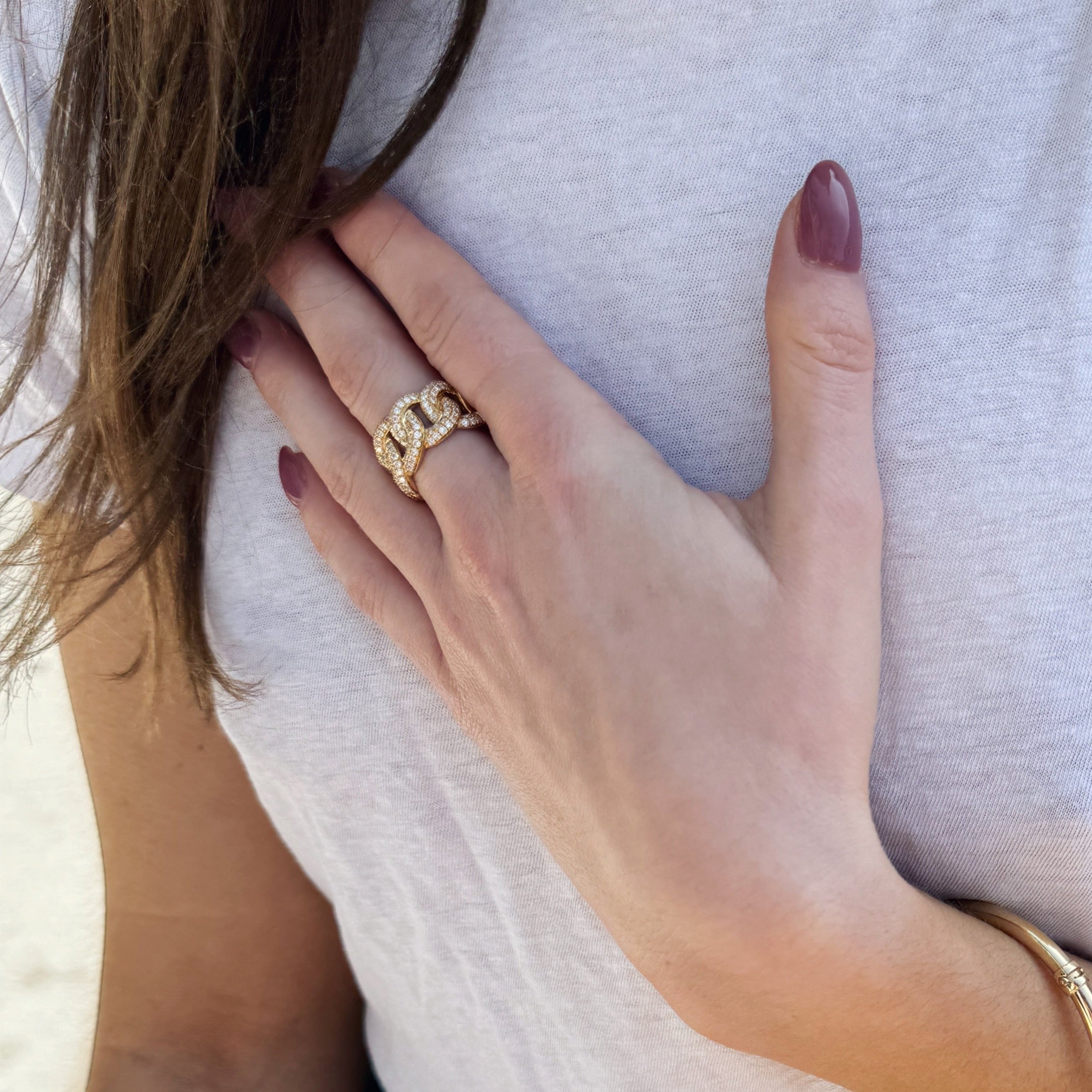 Diamond Link Statement Ring-Bijoux Village Fine Jewellers