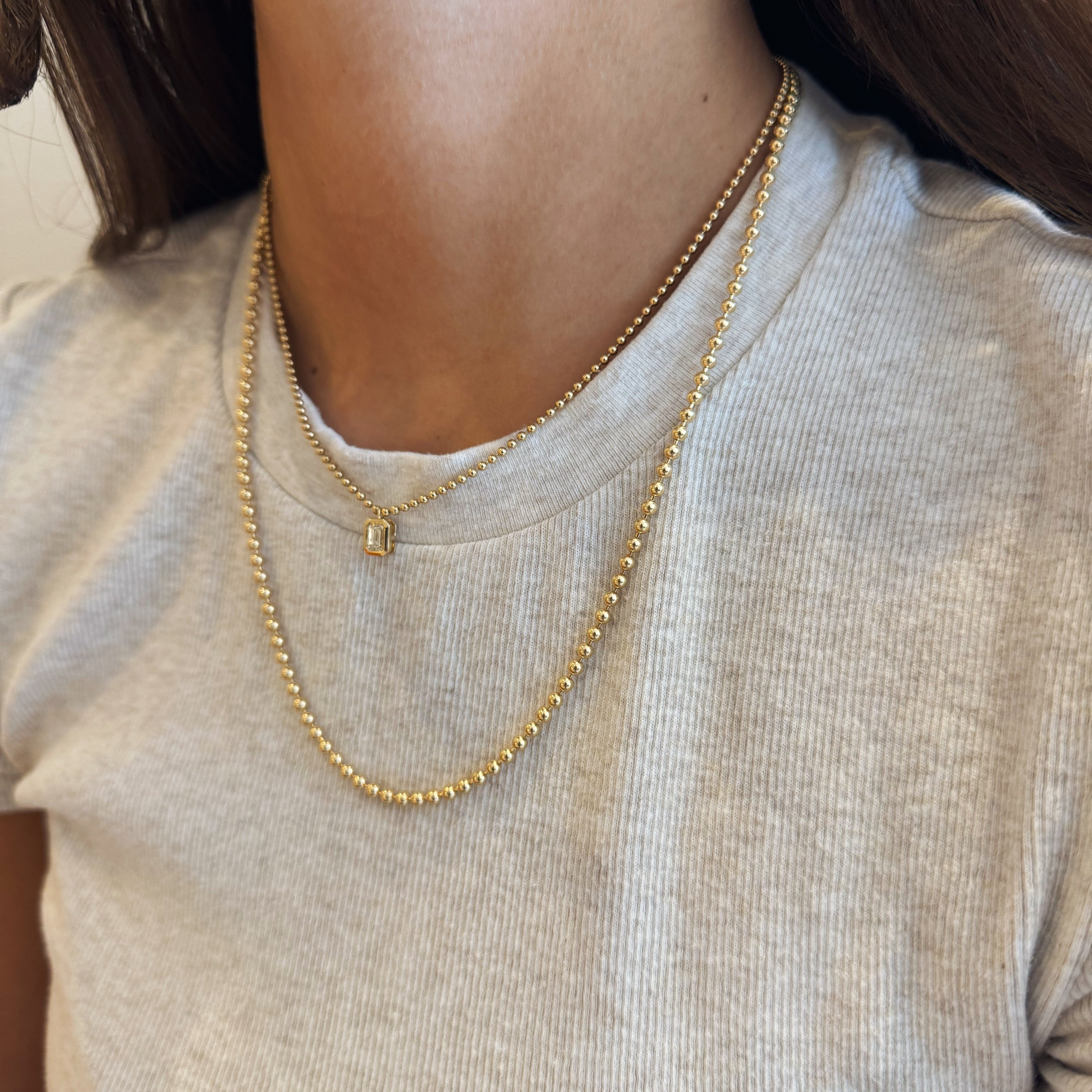 14K Gold Ball Bead Chain - 18 inch-14 Karat-Bijoux Village Fine Jewellers