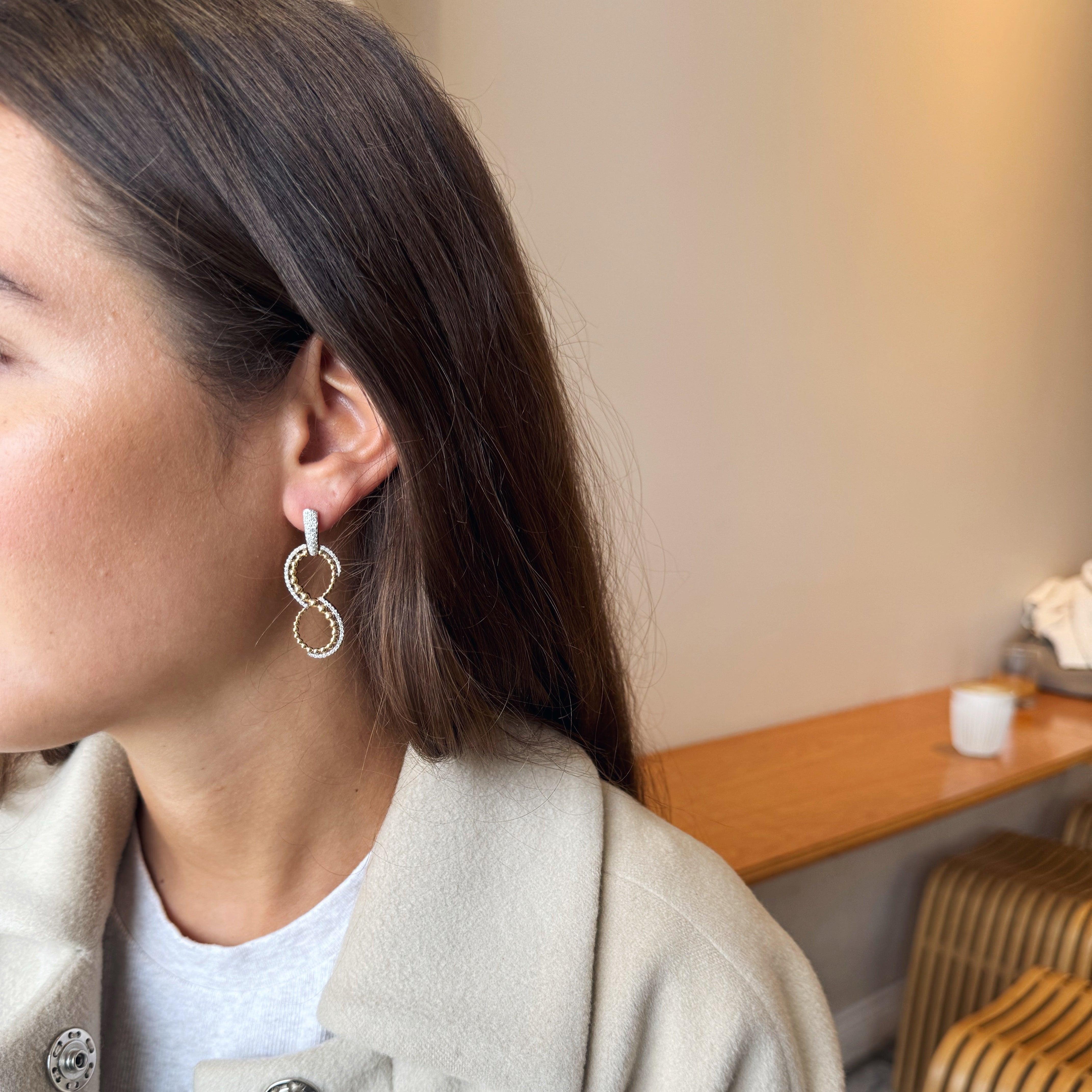 Infinity Twist Diamond Drop Earrings-14 Karat-Bijoux Village Fine Jewellers