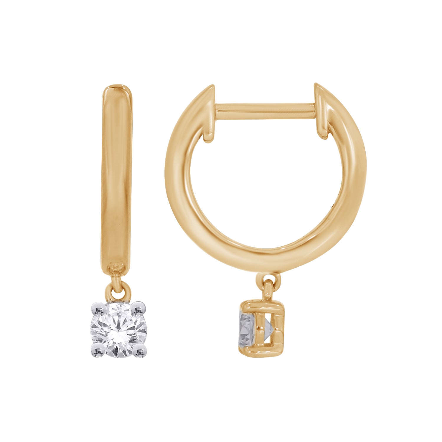 Solitaire Drop Huggies-Bijoux Village Fine Jewellers