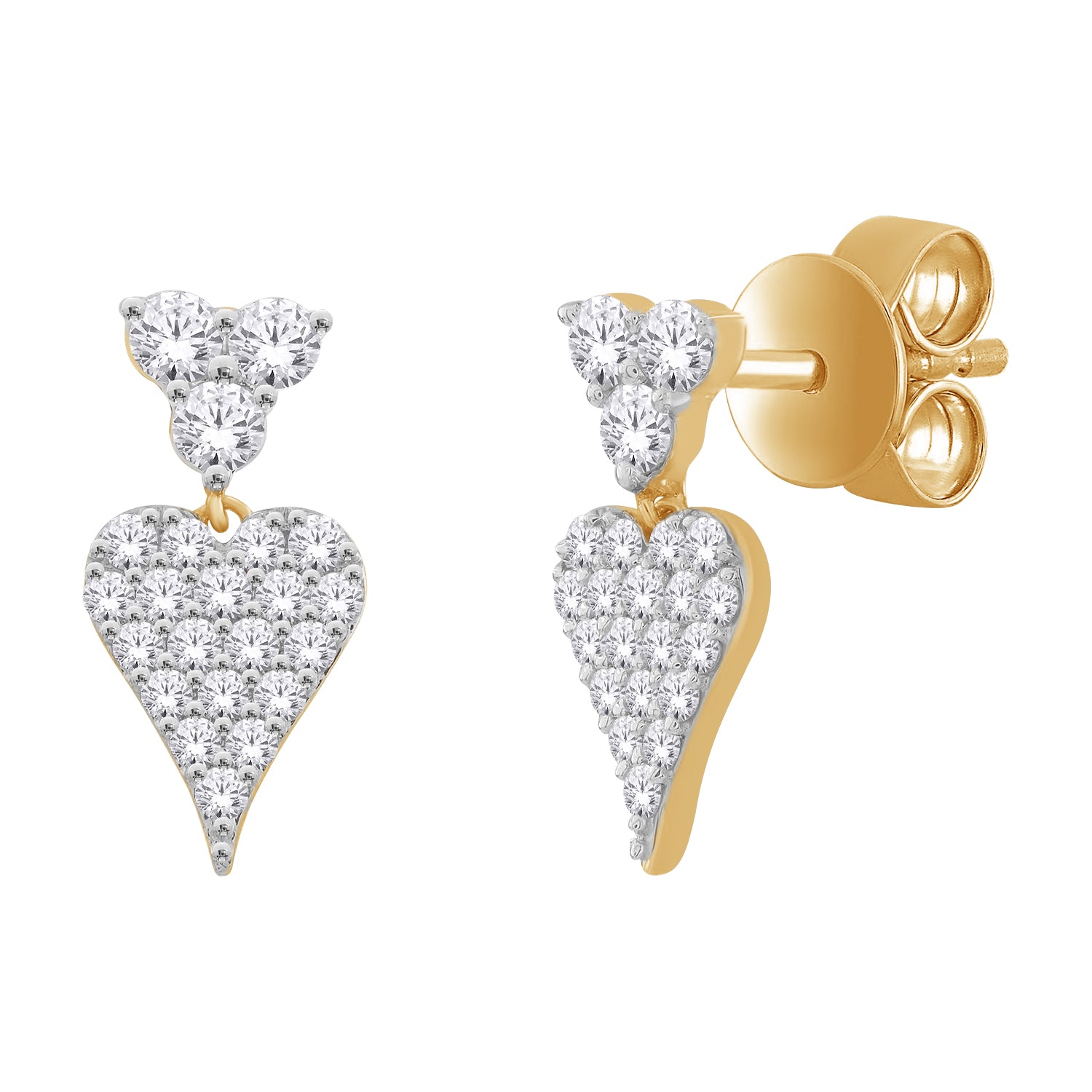 Pavé Heart Drop Studs-Bijoux Village Fine Jewellers