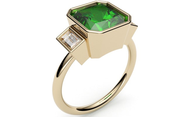 Emerald Luxe Diamond Baguette Ring-Bijoux Village Fine Jewellers