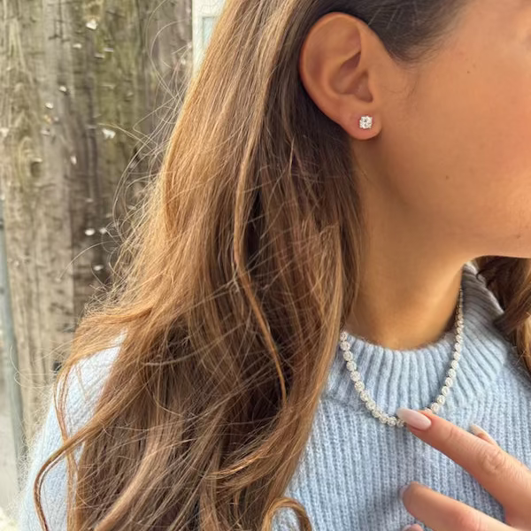 Luxe Round Tennis Necklace-18 Karat-Bijoux Village Fine Jewellers