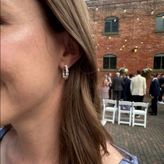 3.00 CTs Natural Diamond Inside-Out Huggie Hoops in 14K White Gold-Bijoux Village Fine Jewellers
