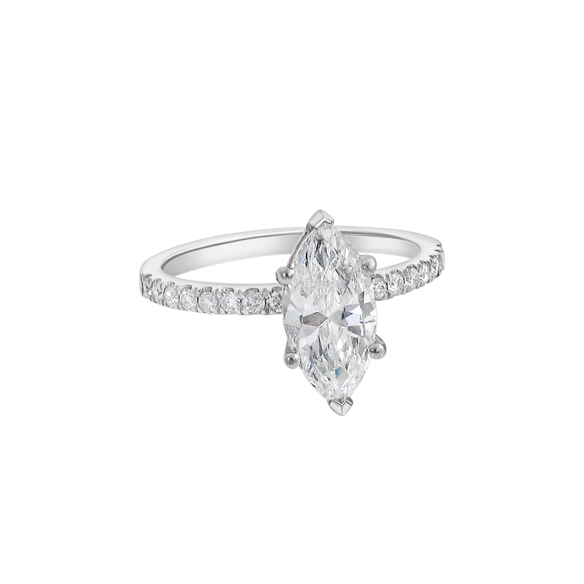 Marquise Natural Diamond Engagement Ring-Diamond-Bijoux Village Fine Jewellers