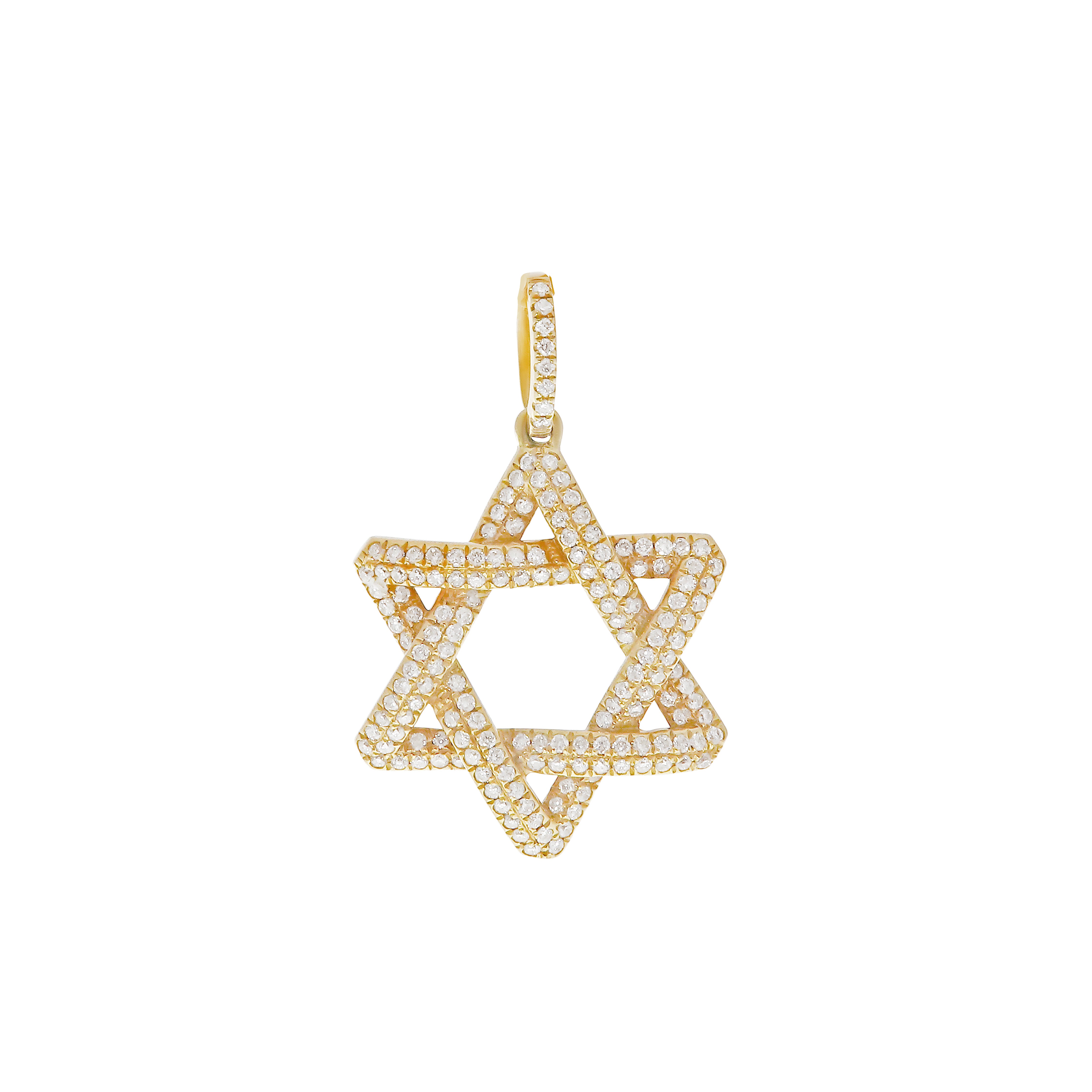 Yellow Gold Diamond Star of David Pendant-Bijoux Village Fine Jewellers