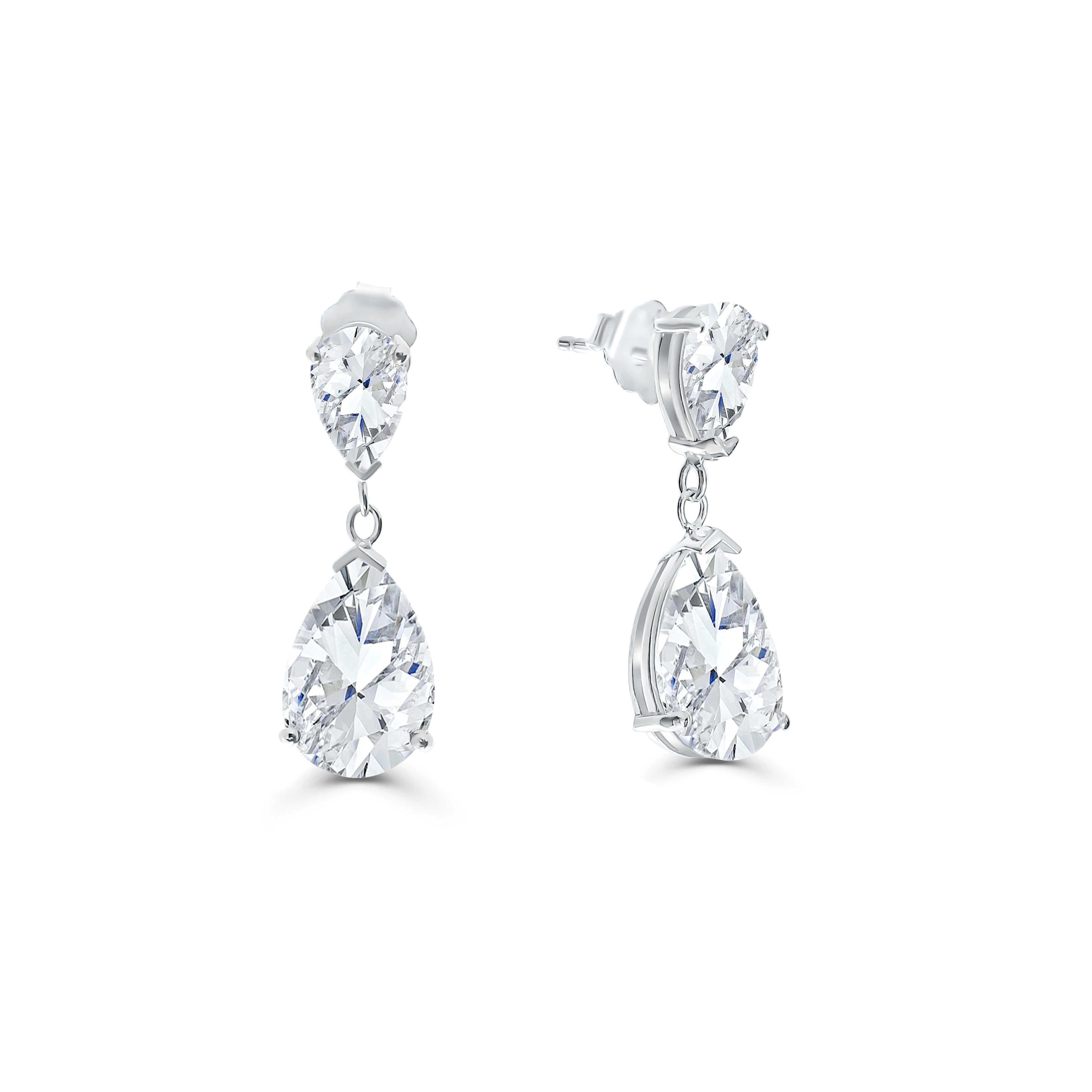 Elegant Teardrop Duo Diamond Earrings-Bijoux Village Fine Jewellers