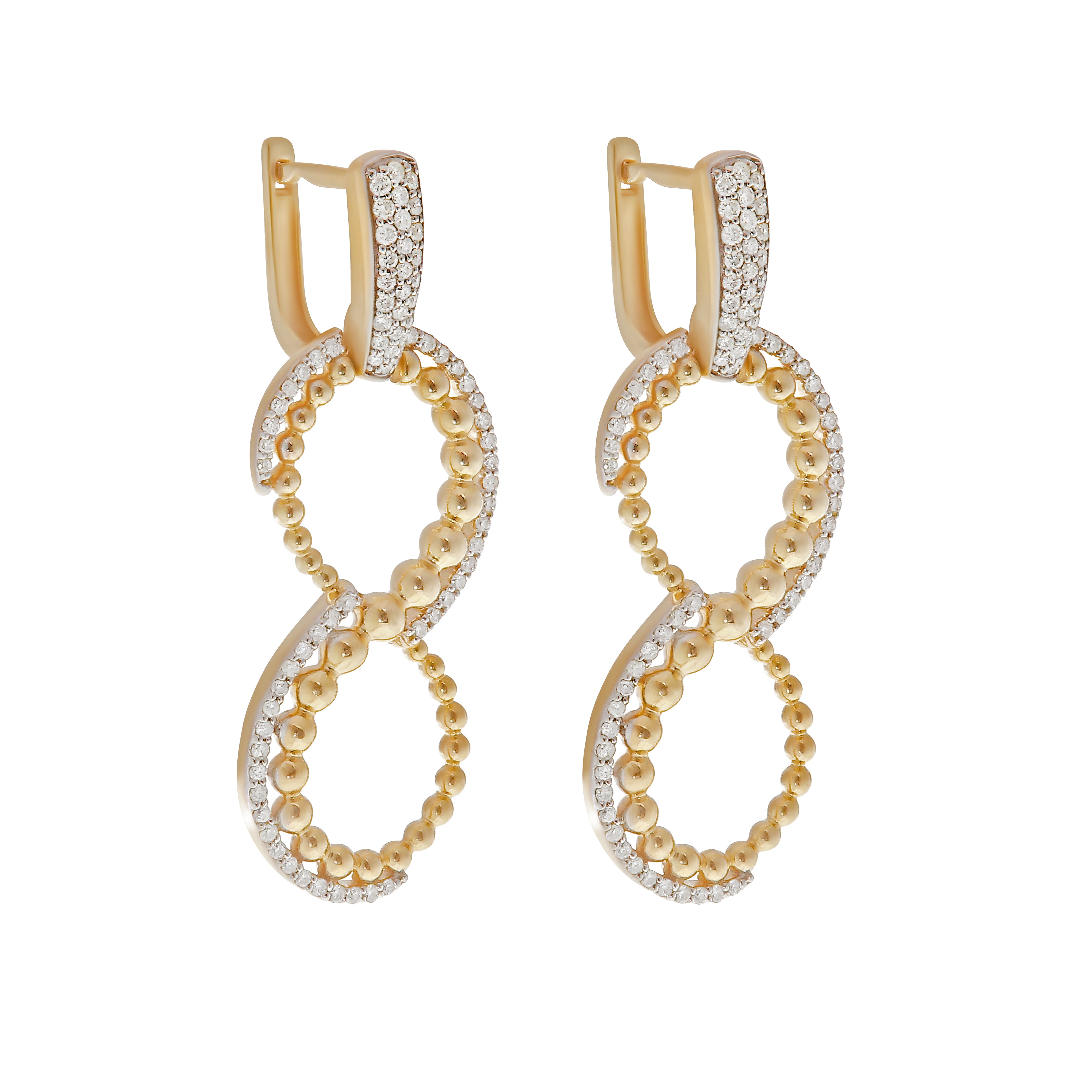 Infinity Twist Diamond Drop Earrings-14 Karat-Bijoux Village Fine Jewellers