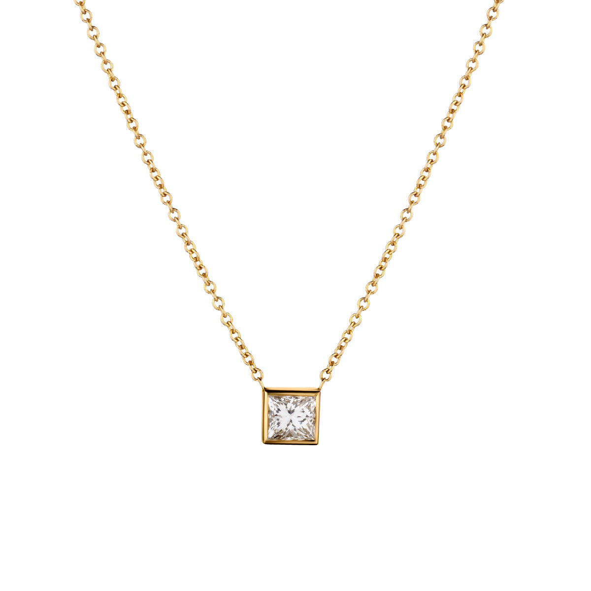 Princess-Cut Diamond Pendant Necklace-Bijoux Village Fine Jewellers