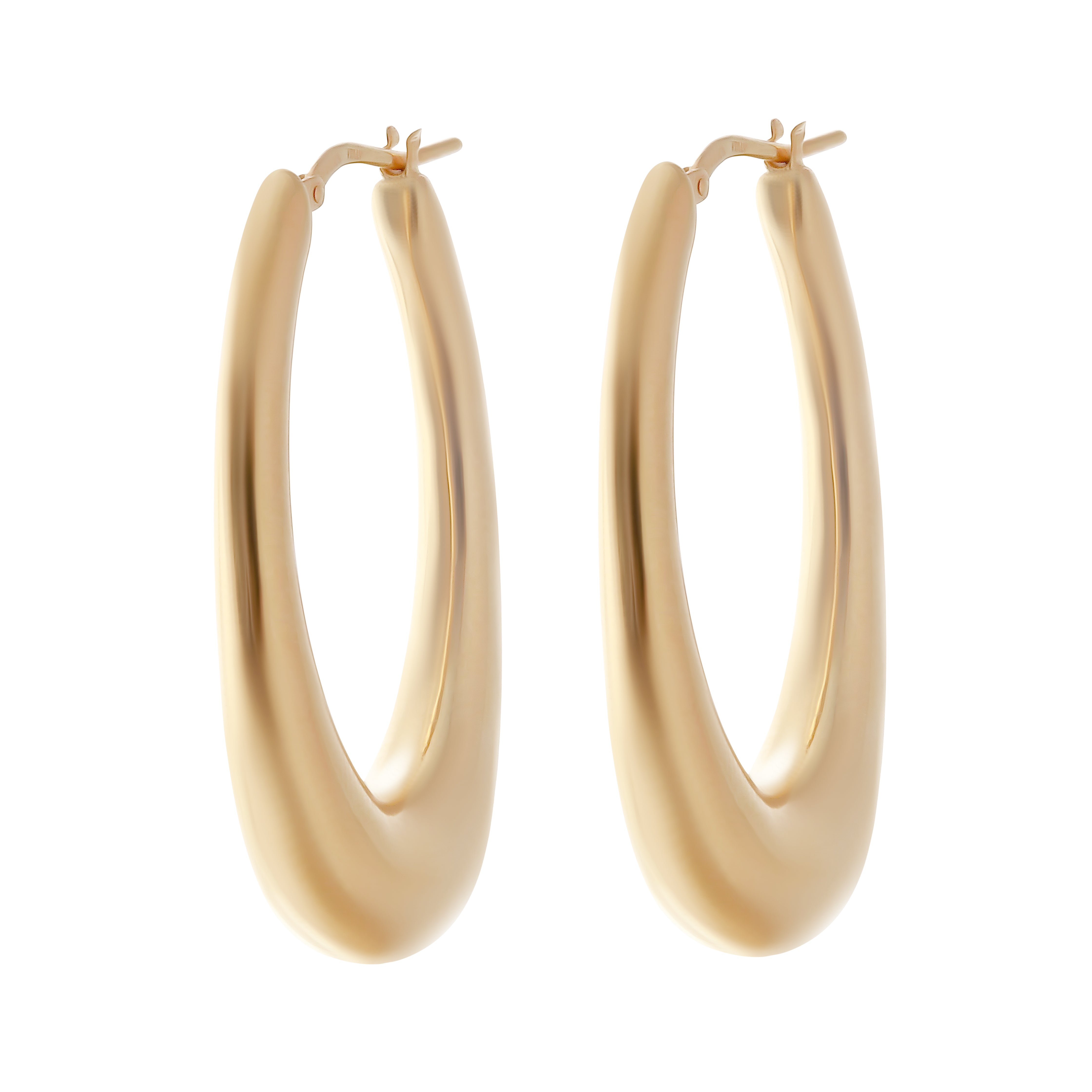 Sculptural Oval Hoop Earrings-14 Karat-Bijoux Village Fine Jewellers