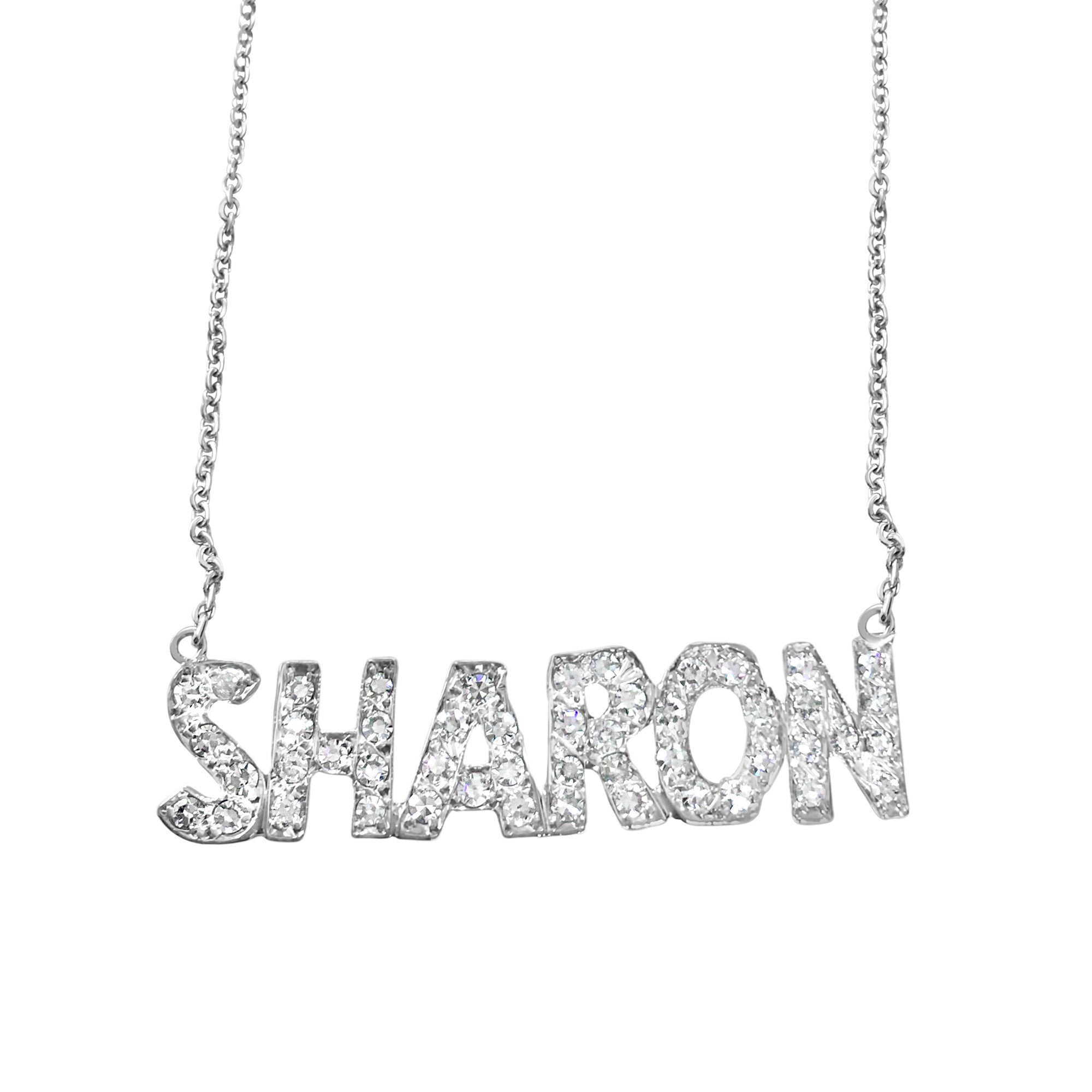 Personalized Pavé Diamond Name Necklace-Diamond-Bijoux Village Fine Jewellers