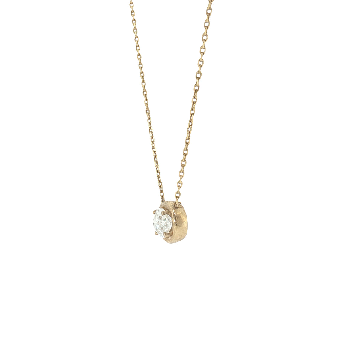 1.51 CT Natural Oval Diamond Bezel Necklace-Bijoux Village Fine Jewellers