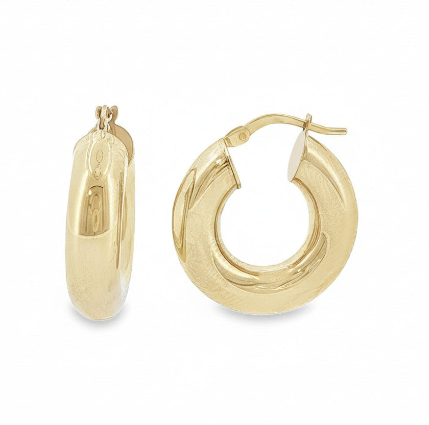 10K Yellow Gold 6mm Dome Hoop Earrings-Bijoux Village Fine Jewellers
