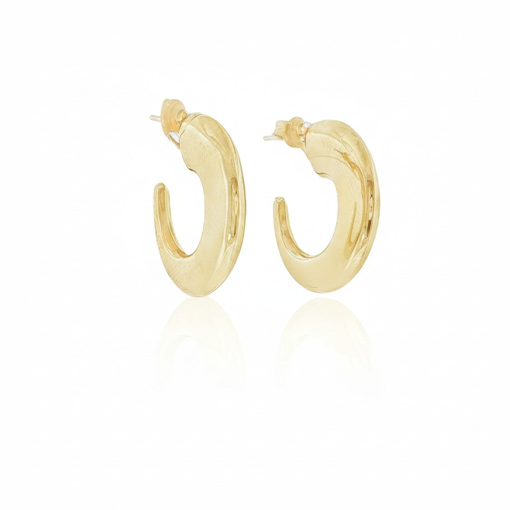 Classic Bold 14K Yellow Gold Hoop Earrings-Bijoux Village Fine Jewellers