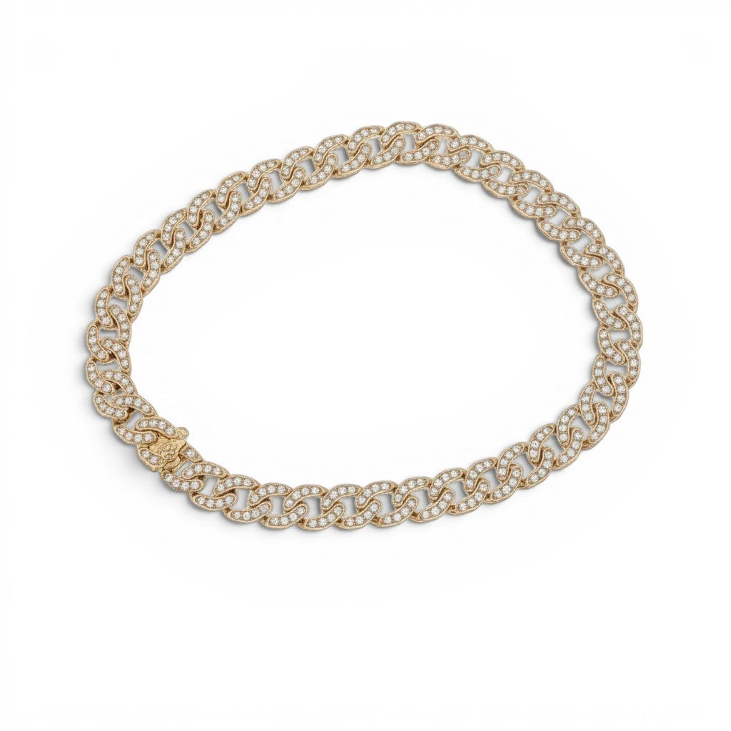 18K Yellow Gold Diamond Cuban Link Bracelet – 1.80 CT-Bijoux Village Fine Jewellers