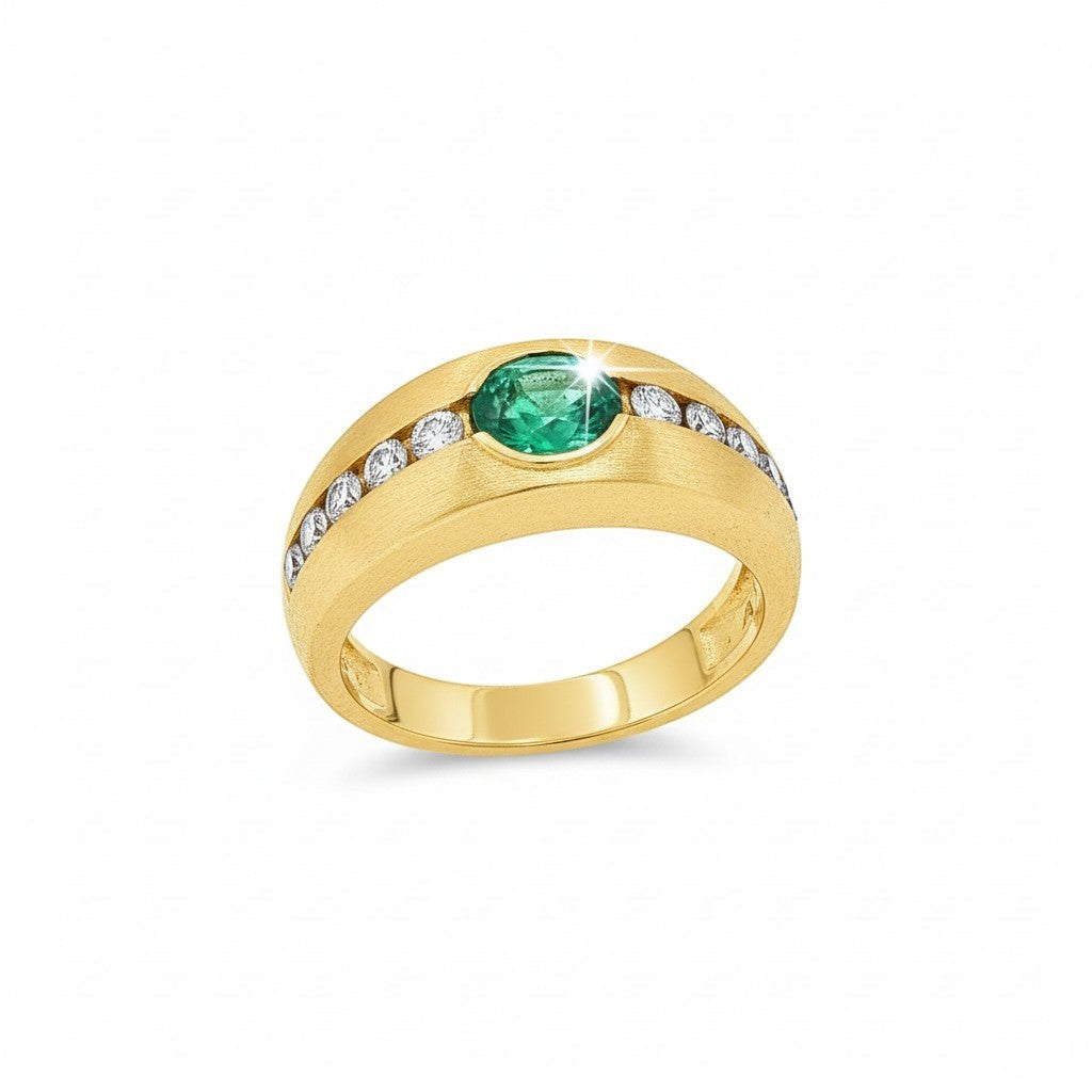 Estate Emerald & Diamond Ring-Bijoux Village Fine Jewellers