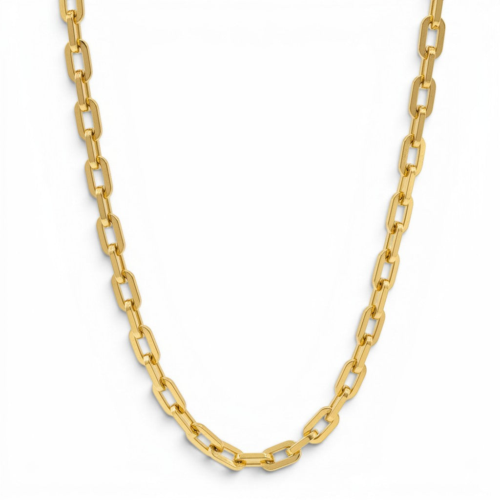 14K Yellow Gold Paperclip Link Necklace | Modern Gold Chain Necklace-14 Karat-Bijoux Village Fine Jewellers