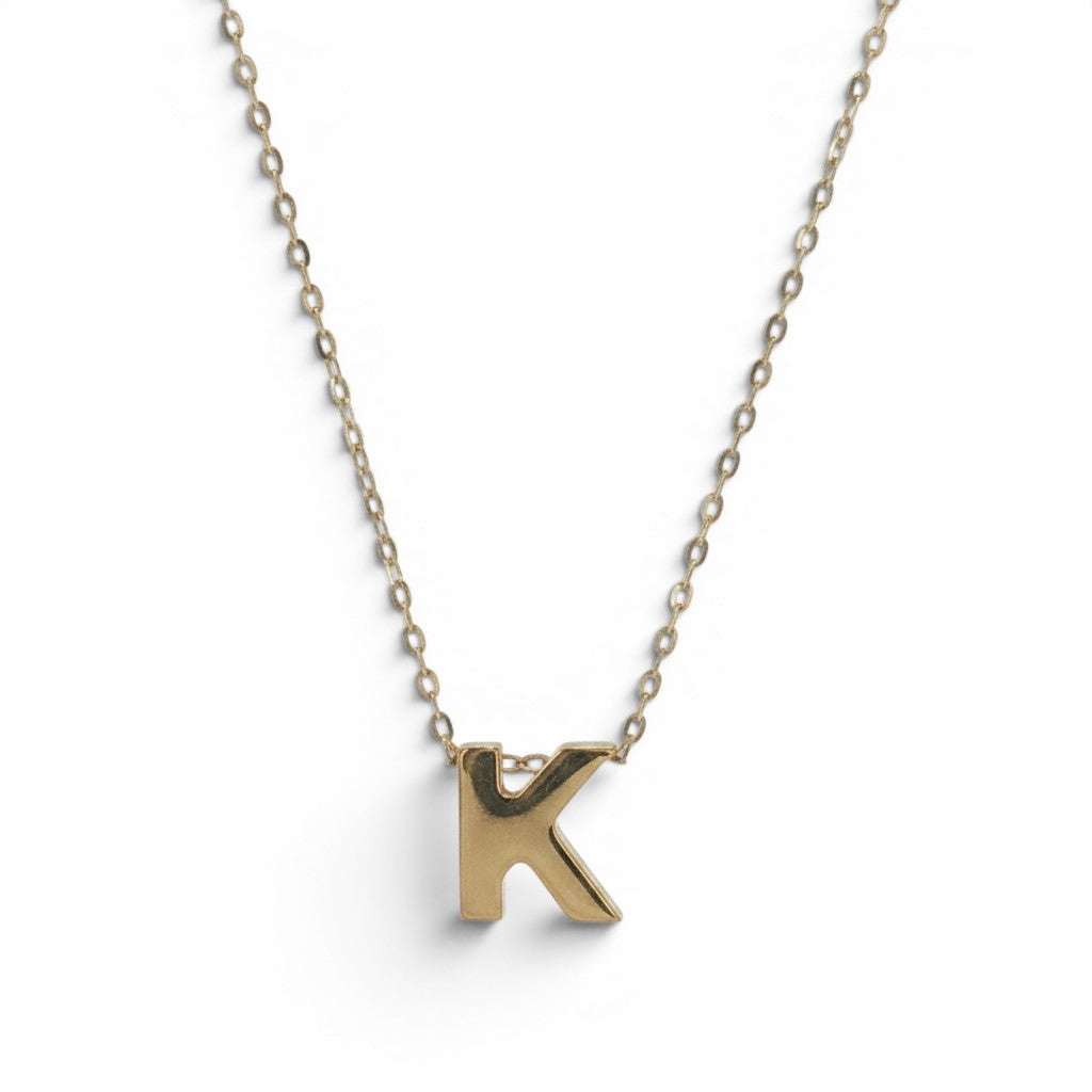 Initial “K” Necklace in 14K Yellow Gold-14 Karat-Bijoux Village Fine Jewellers